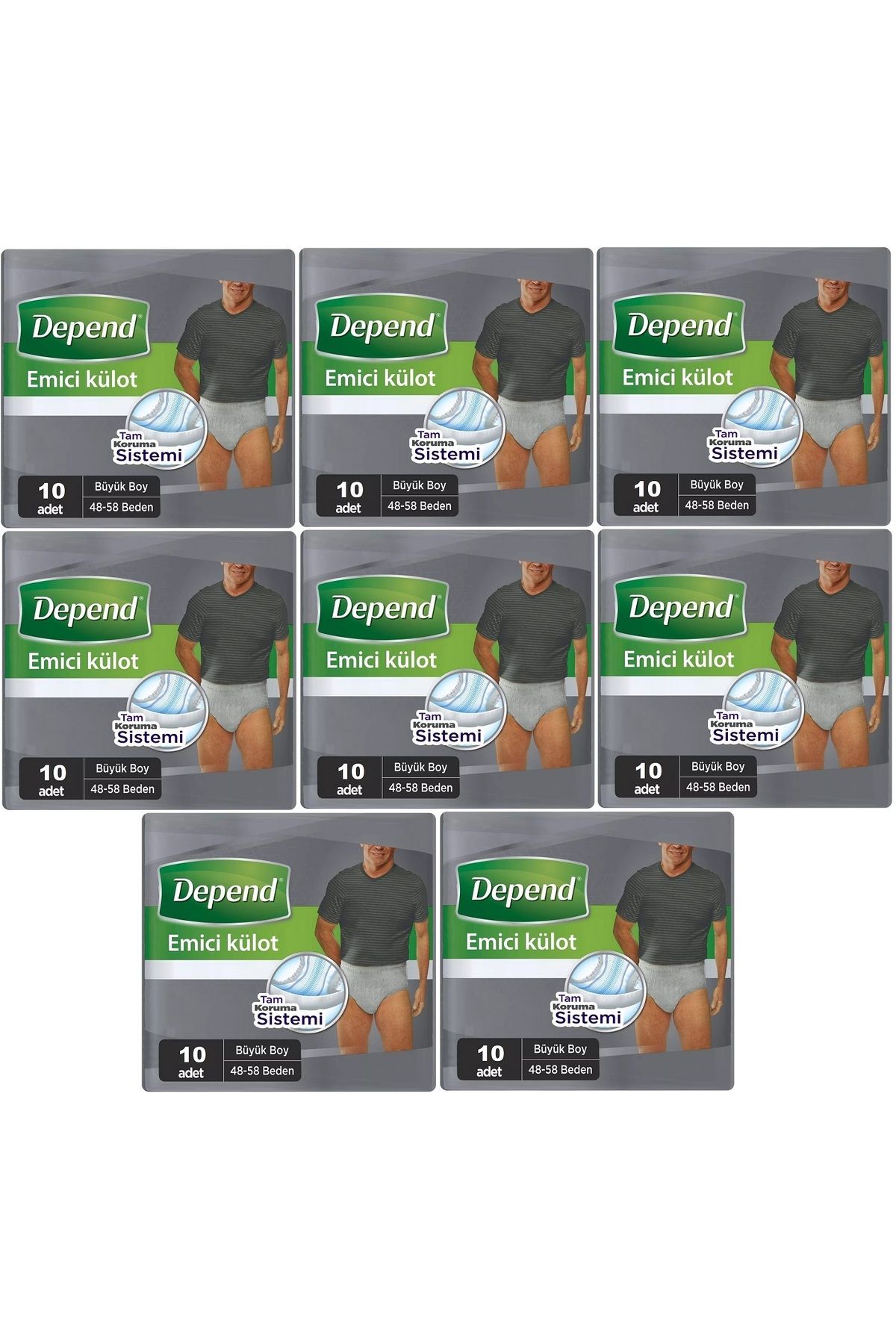 Depend Emici Külot Hasta Bezi Large - Büyük Erkek 80 Adet (8PK*10)