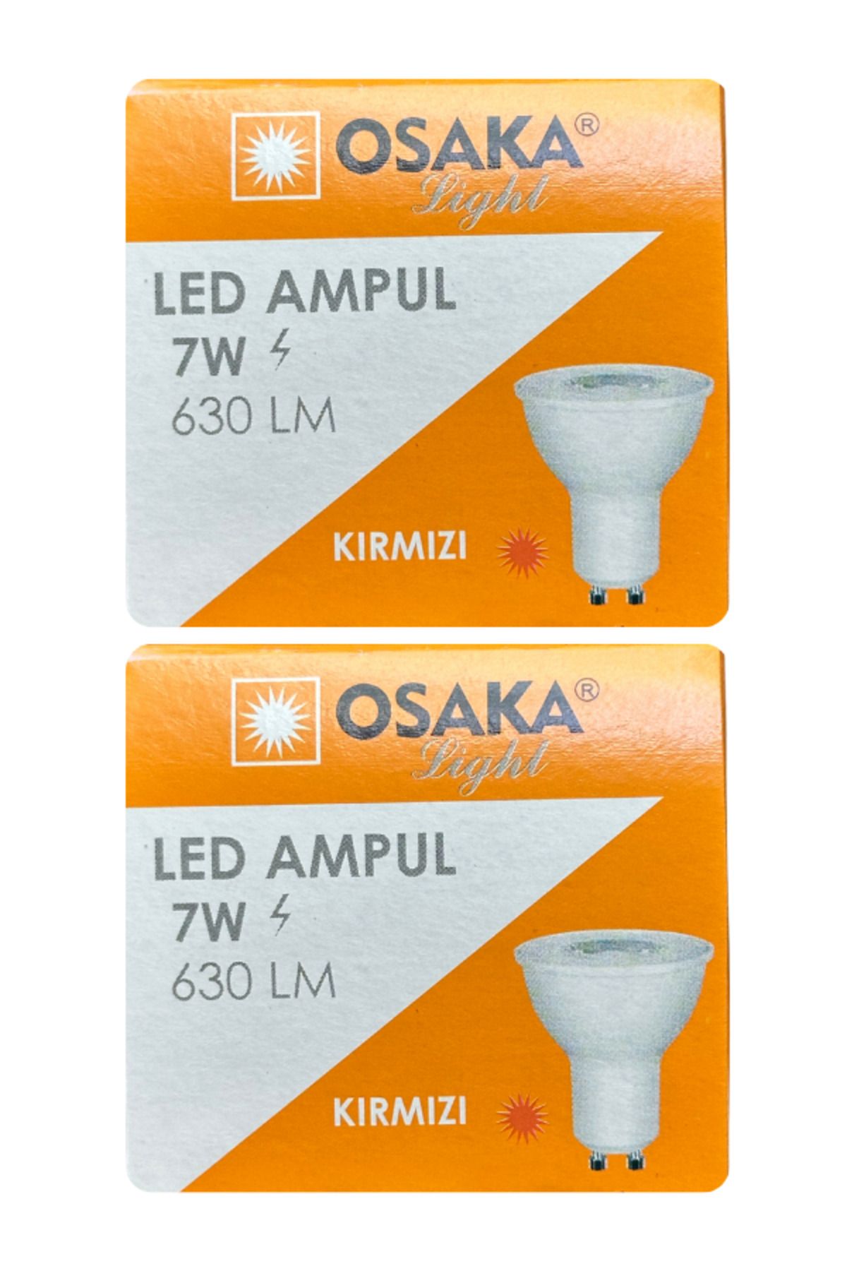Osaka (2 Adet) Osaka 7W Kırmızı Işık GU10 Duylu (Kalın Duy) Led Çanak Ampul