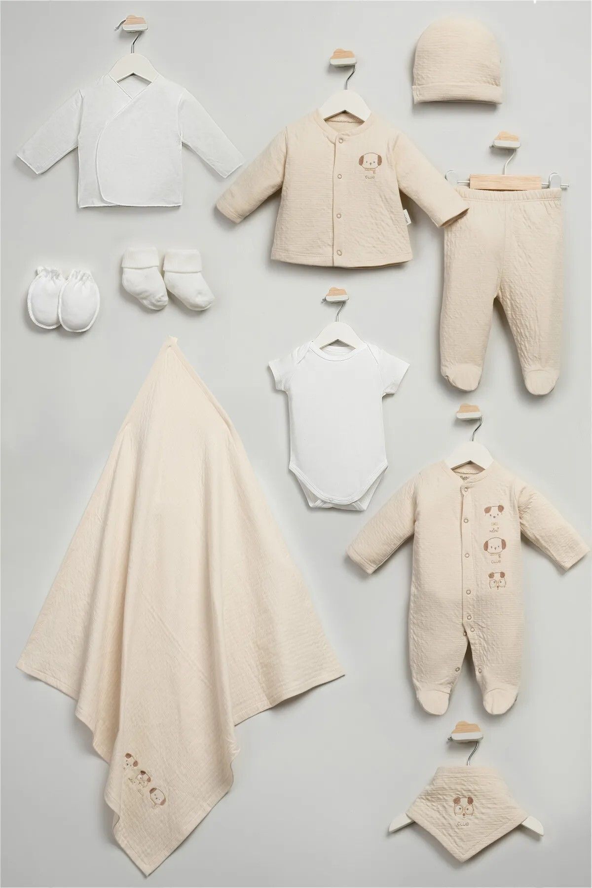 Bebitof My Baby Kumsal % 100 Coton Sevimli Hayvanlar Renkleri İle 10'lu Hastane Çıkışı Özel Seri 1355