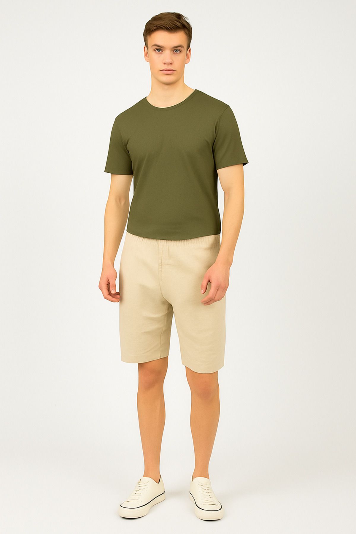 FATELLA Erkek Düz T-Shirt – Orta Kumaş, Comfort Fit, Günlük Giyime Uygun