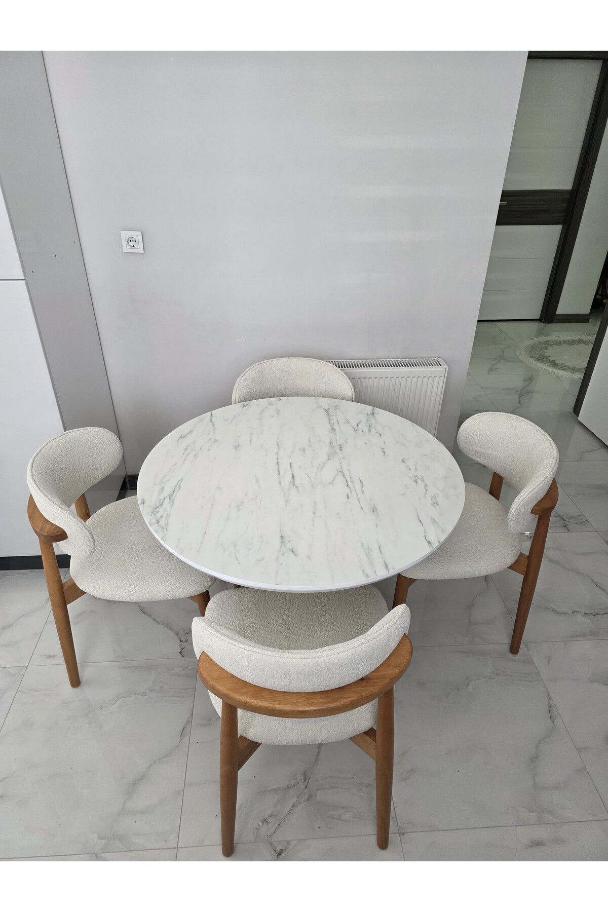 Home Bohem 100cm Yemek Masası 4adet Ahşap Polo sandalye