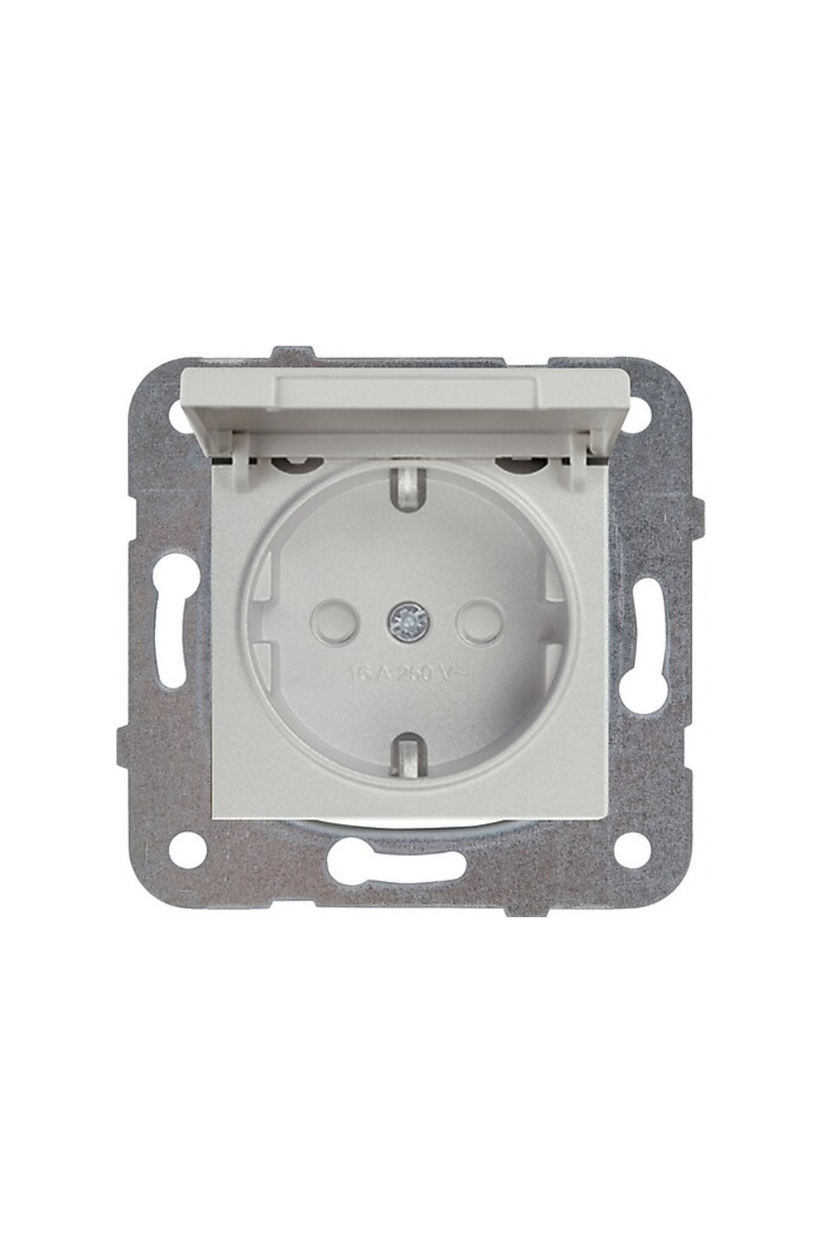 Linnera Mek Grounded Socket with Key Cover White