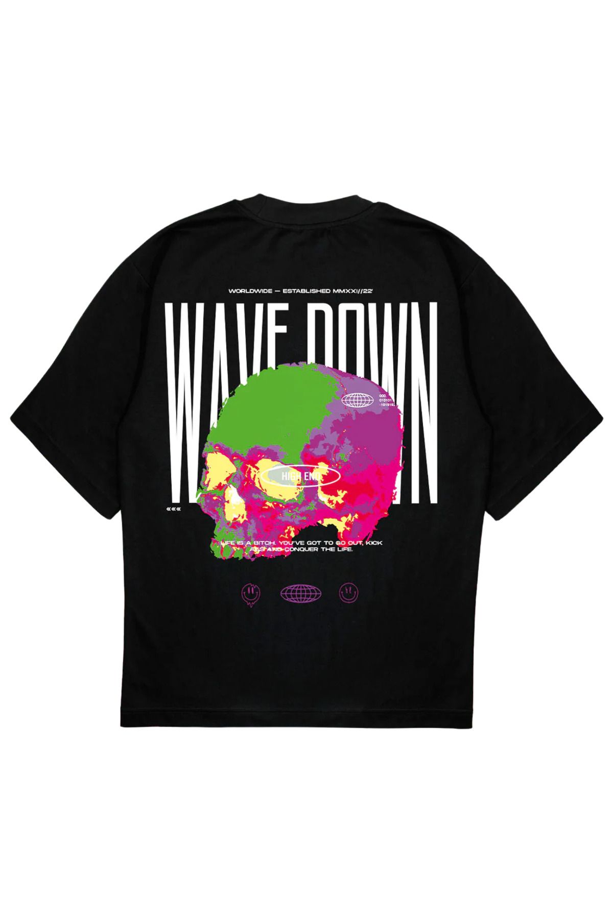 SVART WEAR HIGH END T-Shirt OVERSIZE tişört wavedown siyah