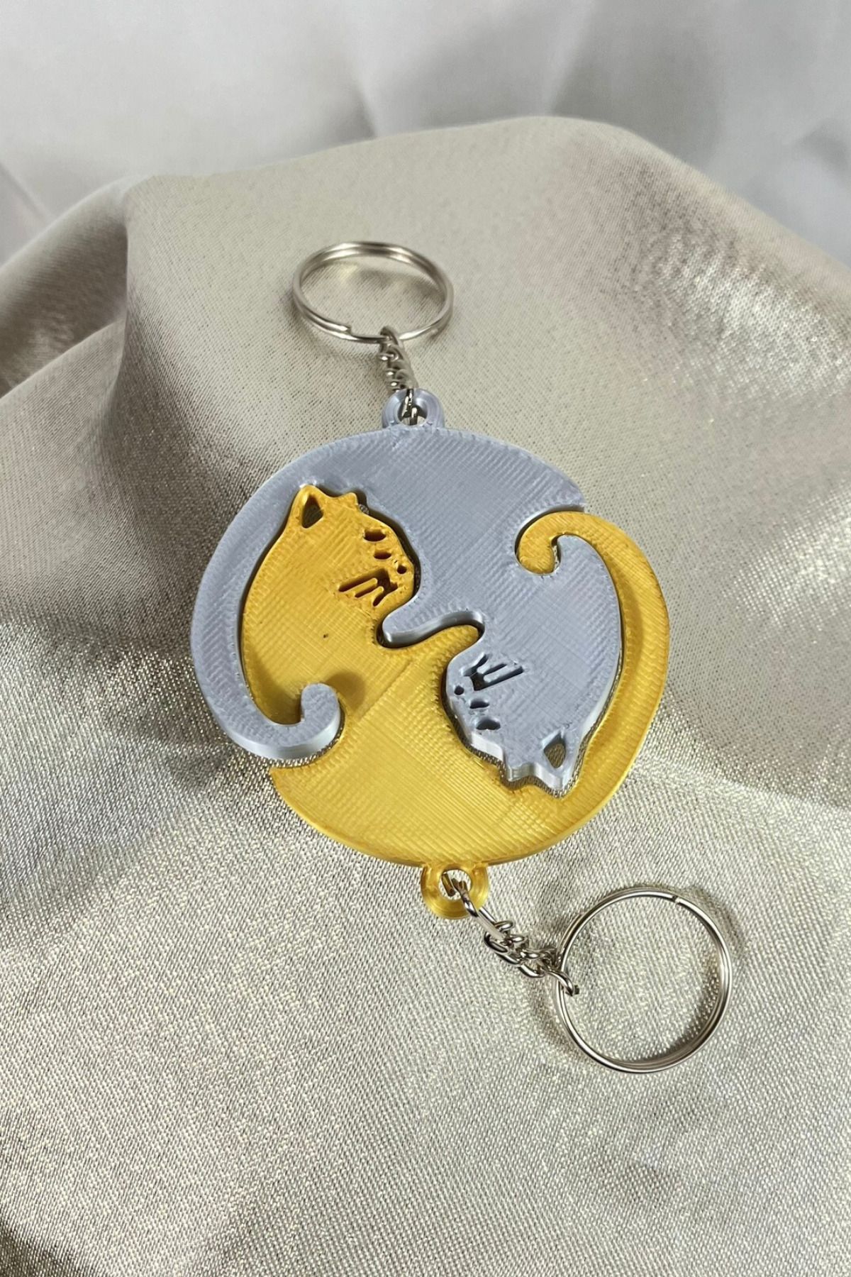 Mazel Design Kedi Figürlü Birleşen Anahtarlık 2'li Anahtarlık