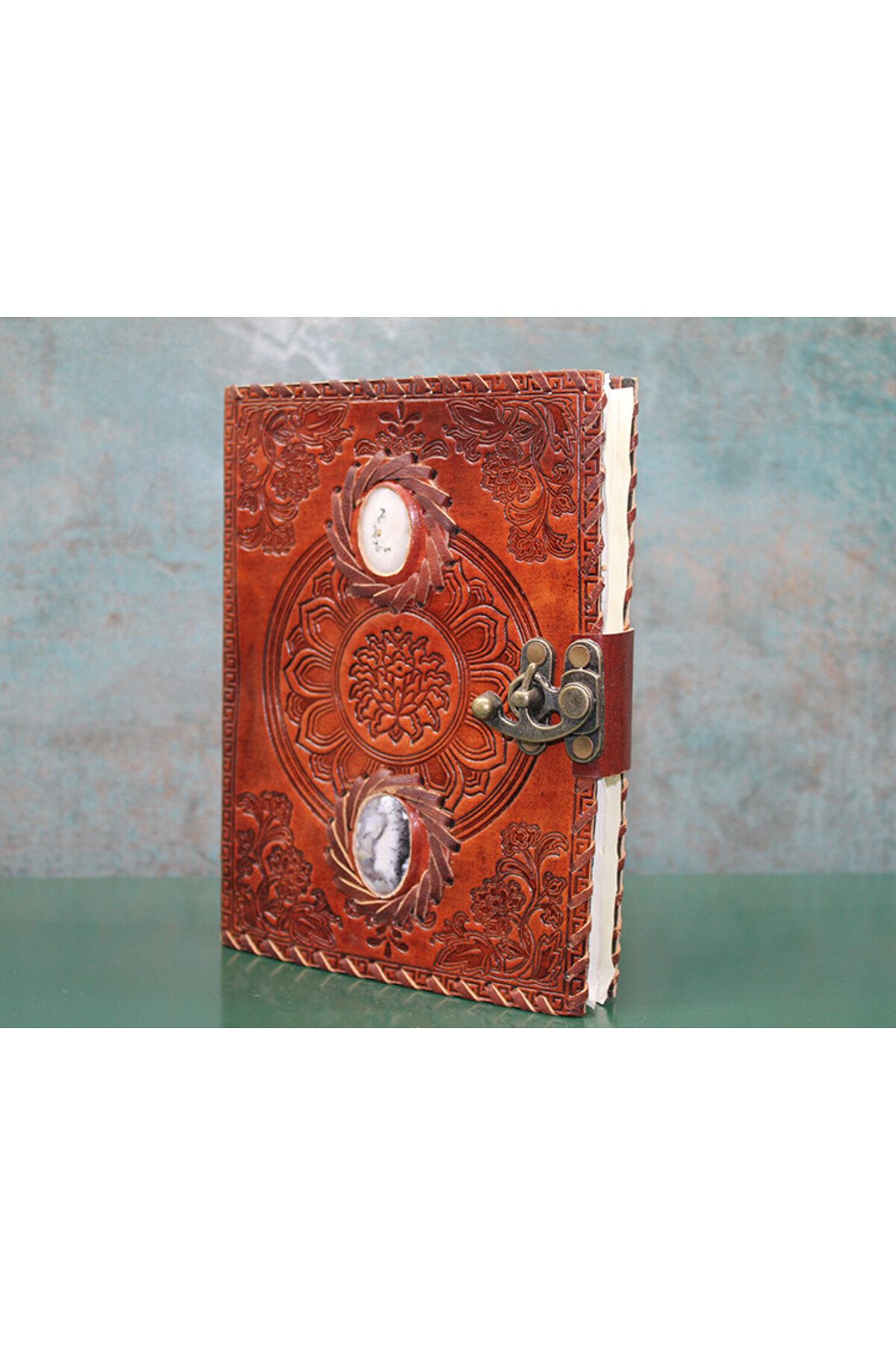 Linarx Taşlı Deri Defter Model 9