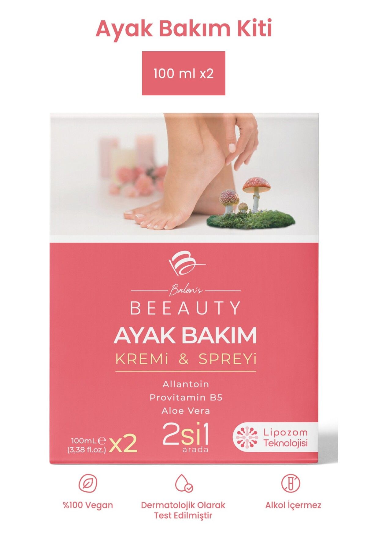 Balen's Beeauty BALEN’S BEEAUTY AYAK BAKIM KREMİ - SPREYİ (İKİLİ SET) * 100 ML*2