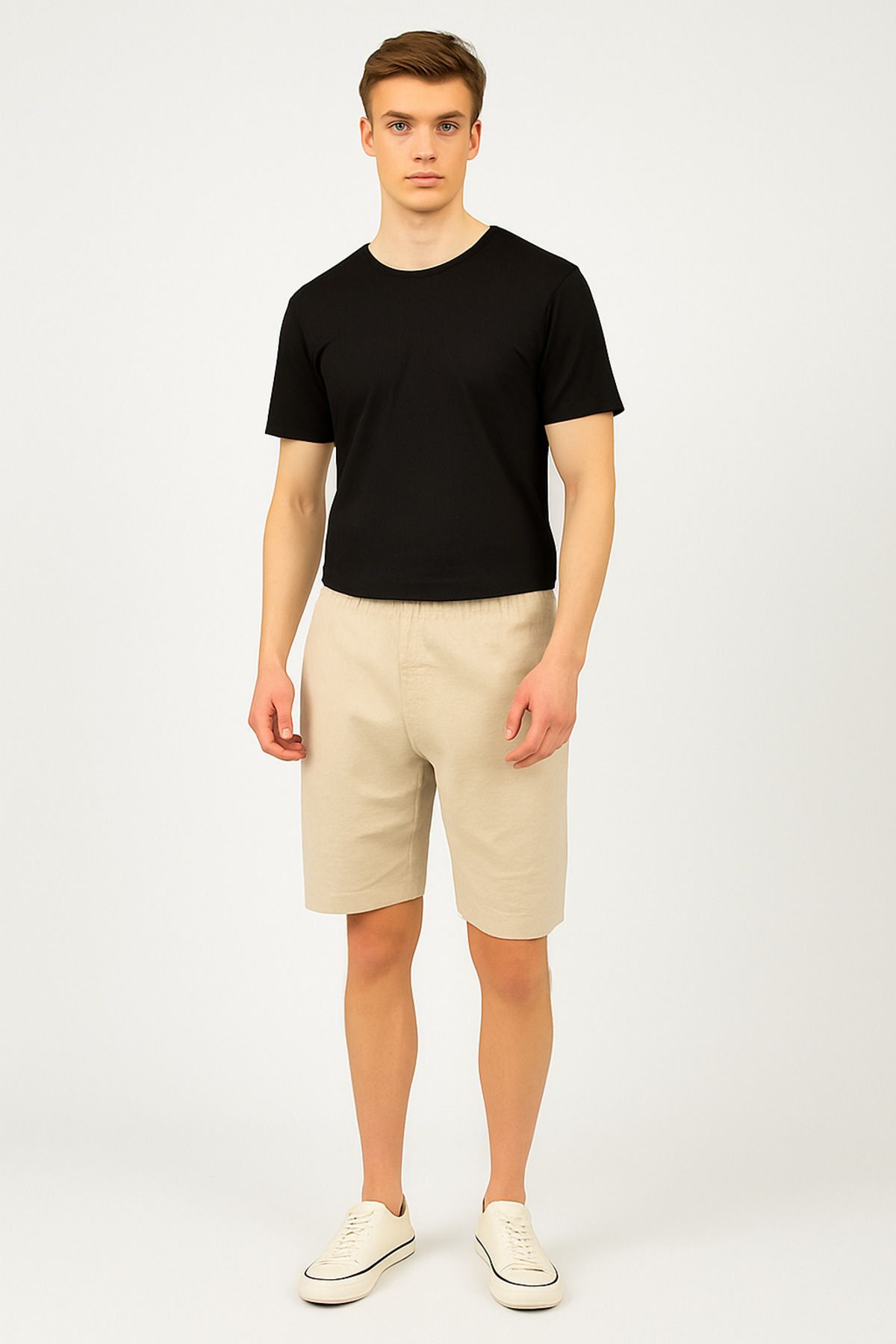 FATELLA Erkek Düz T-Shirt – Orta Kumaş, Comfort Fit, Günlük Giyime Uygun