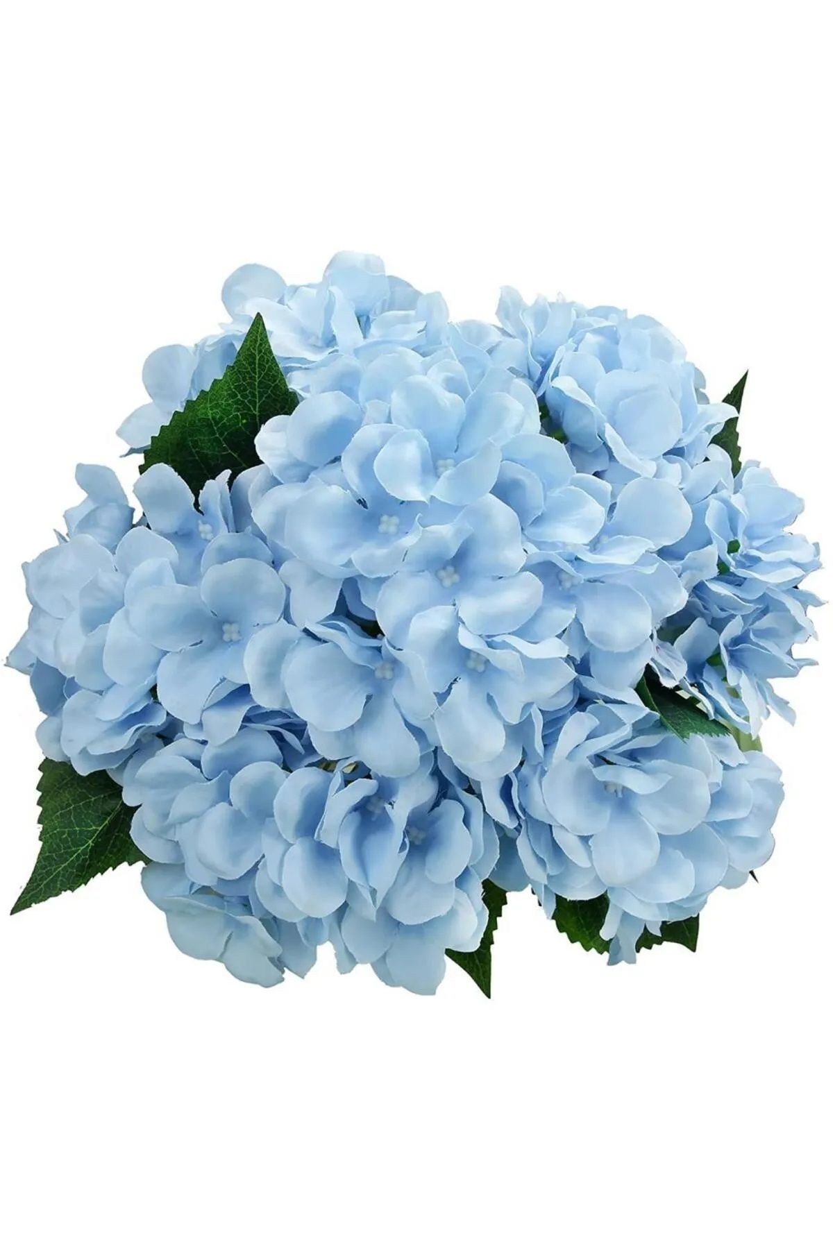 yapay çiçek evi Yapay Çiçek Ortanca Çiçeği Demeti 43 Cm Mavi Açık
