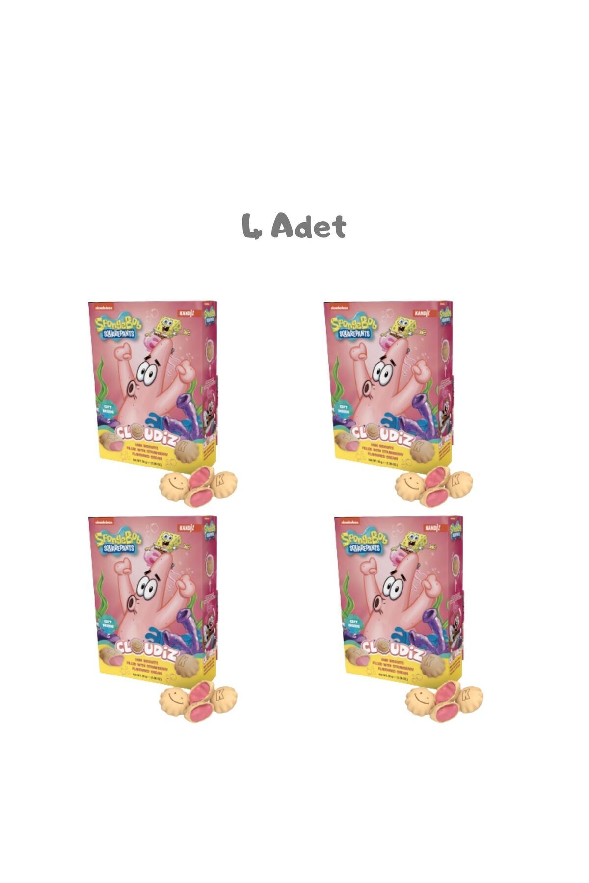 NİCKELODEON Cloudiz Strawberry Nickelodeon 30 Gr. 4 Adet