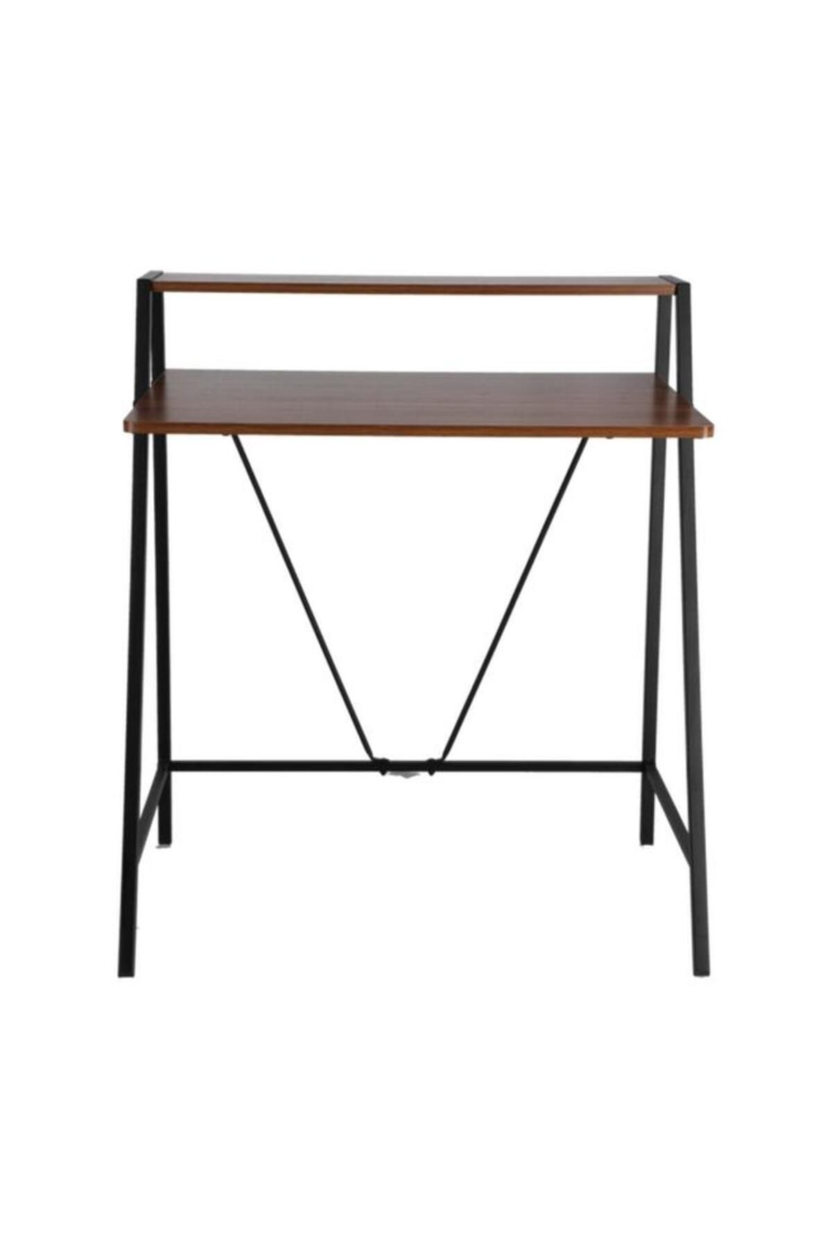 Generic-Micasa Rectangular Shape Computer Desk Walnut and Black 3