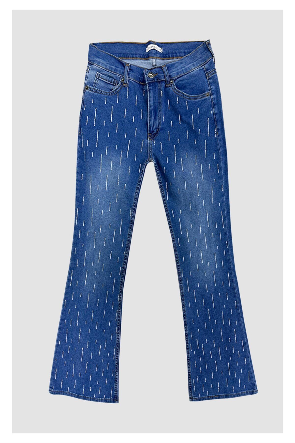 Moodbasic TAŞLI İSPANYOL PAÇA KOT PANTOLON