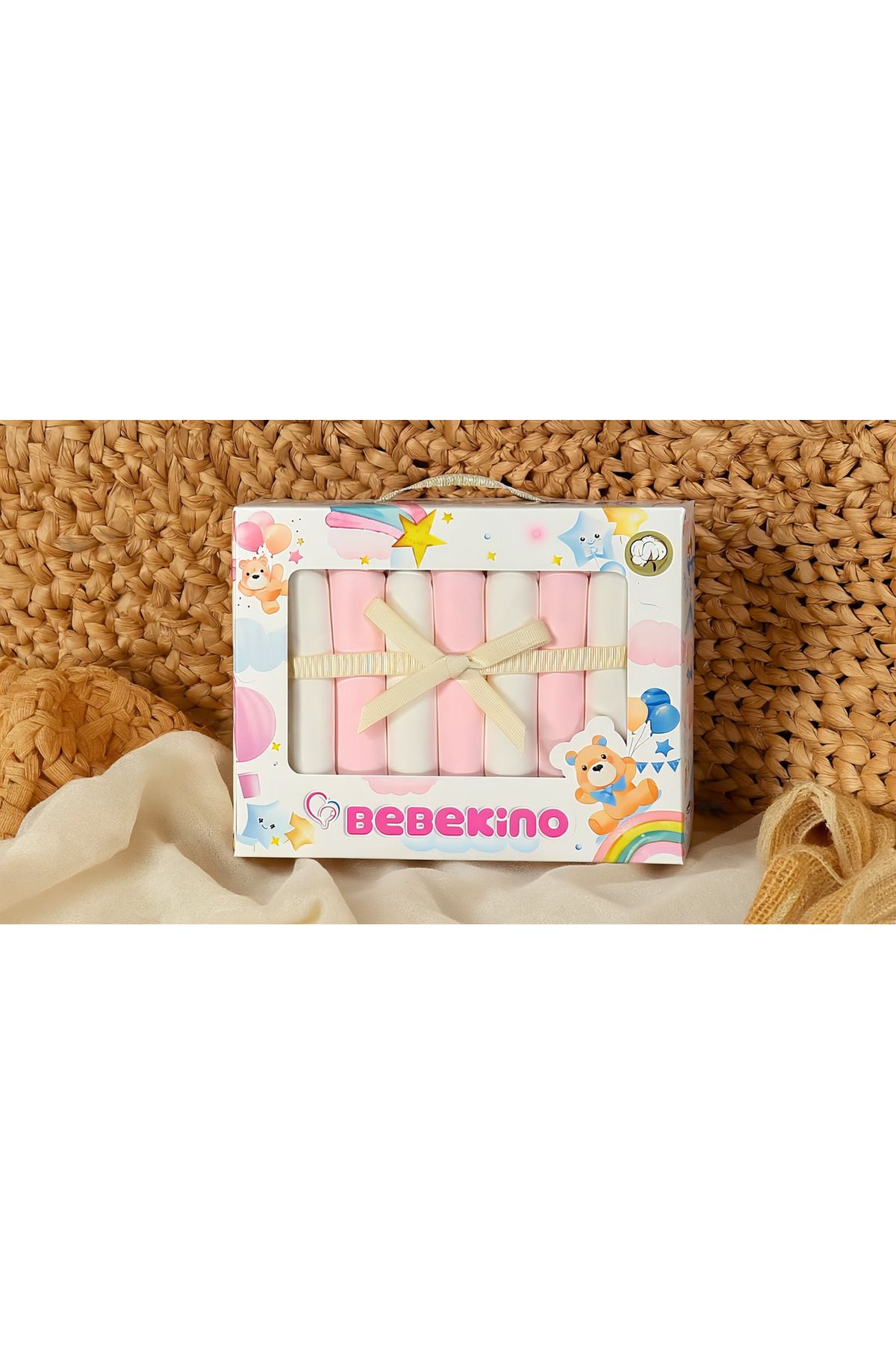 Bebekino Bebek Penye Ağız Mendili 7'li Kutulu Hediyelik