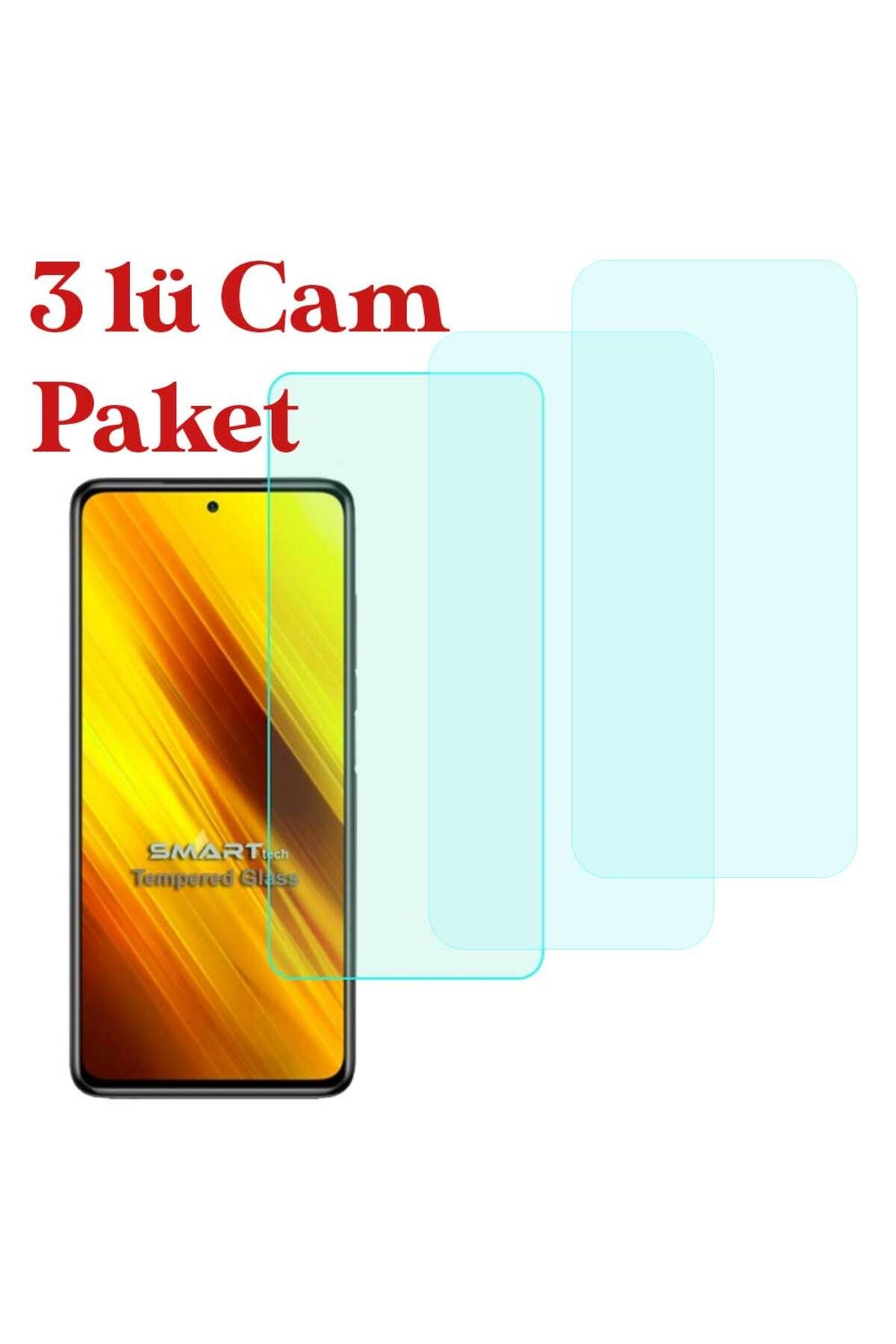 Smart Tech Poco X3 Uyumlu Temperli Kırılmaz Cam Ekran Koruyucu 3 Lü Set