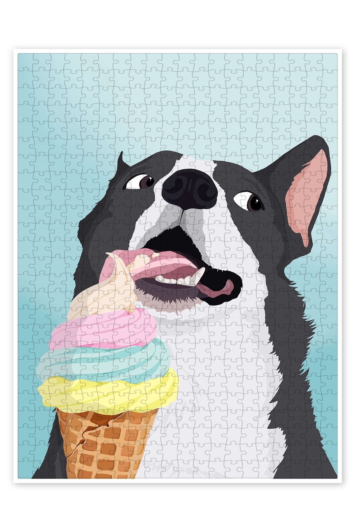 Jeronkarji Dondurmalı Cheeky Dog 500 Parça Puzzle Yapboz Kedi Köpek Temalı Doğa ve Orman Hayvanları