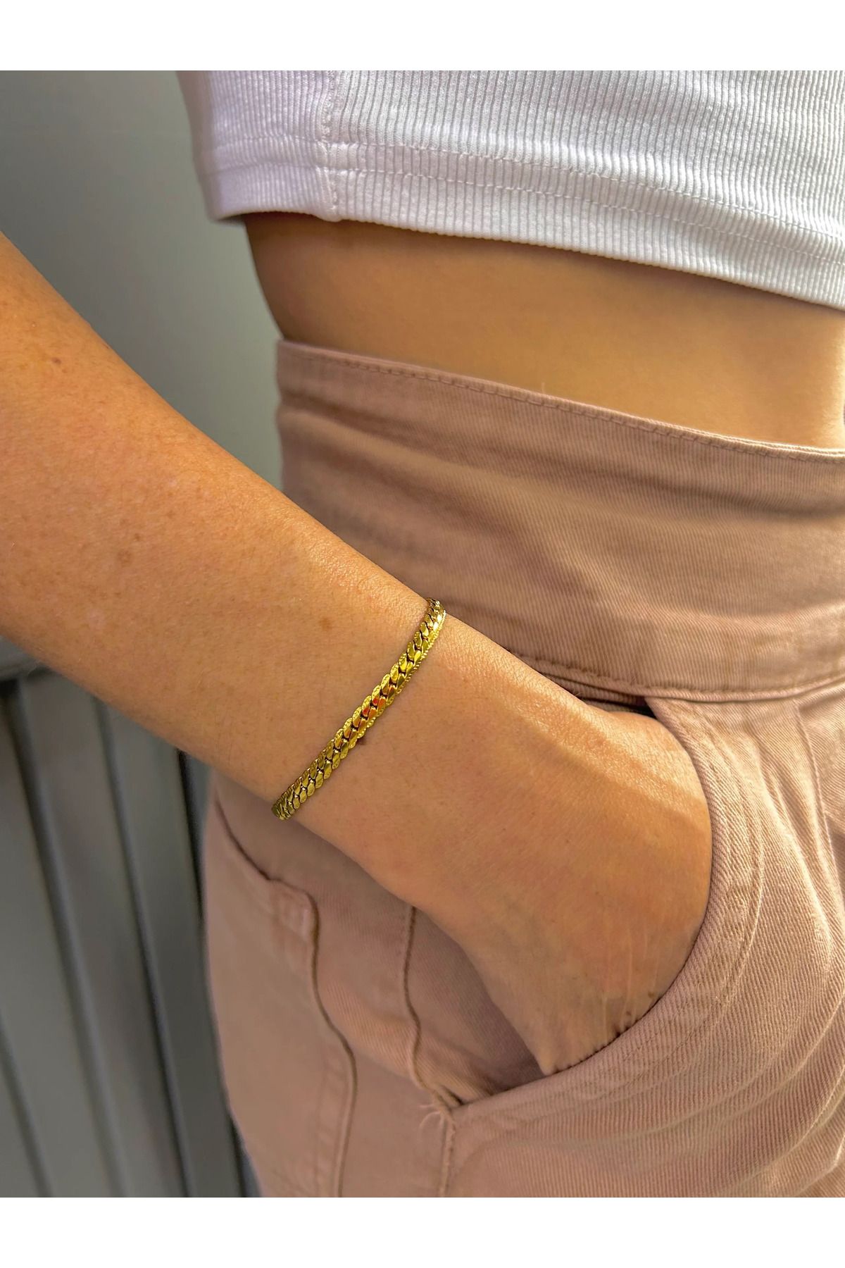 Vitastyle ÇELİK SIK ARPA BİLEKLİK GOLD