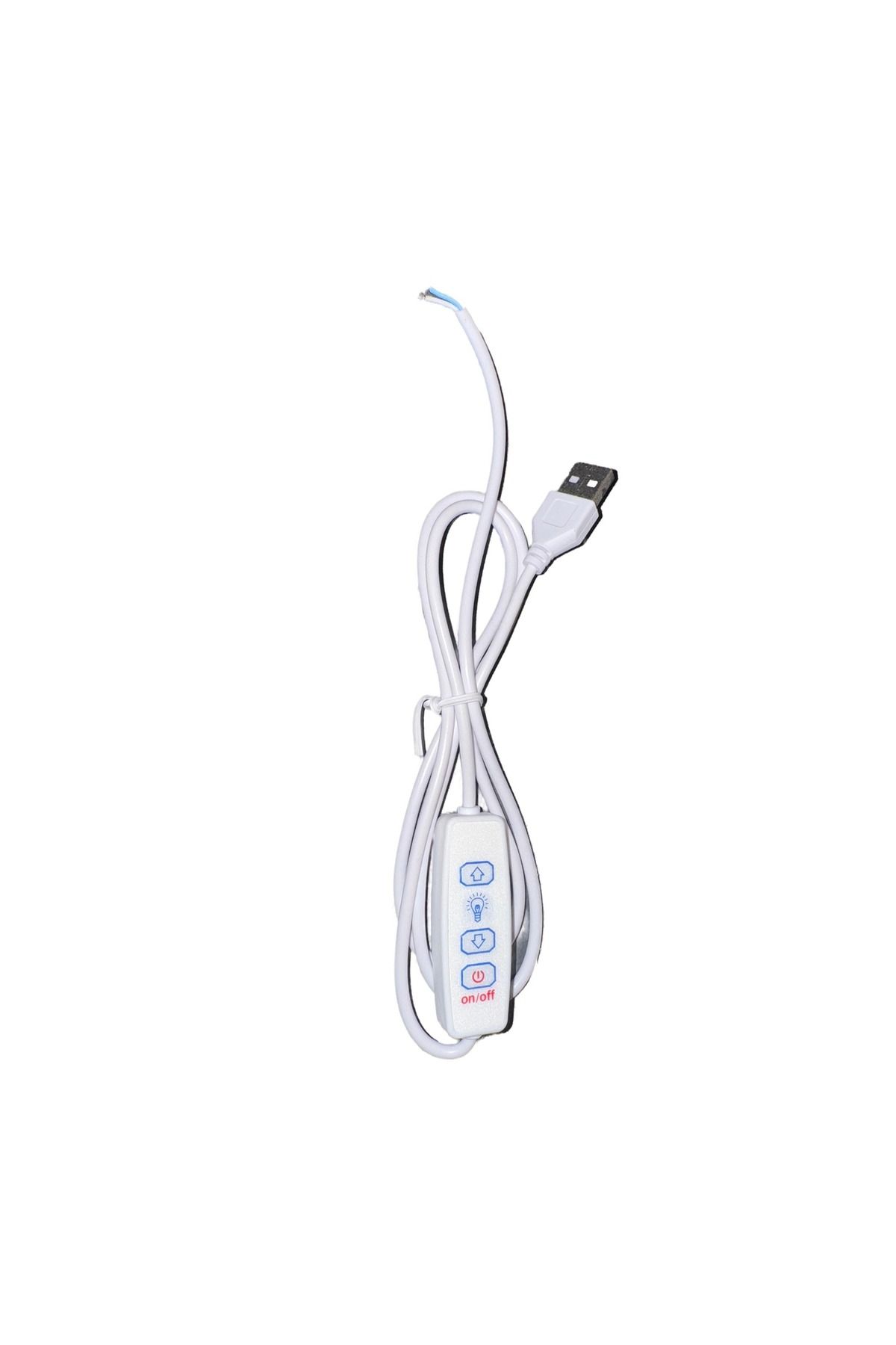 Ledarmy 1 adet LED Dimmer USB portu güç kaynağı uzatma kablosu aç kapa karartma anahtarı adaptör tuş beyaz t