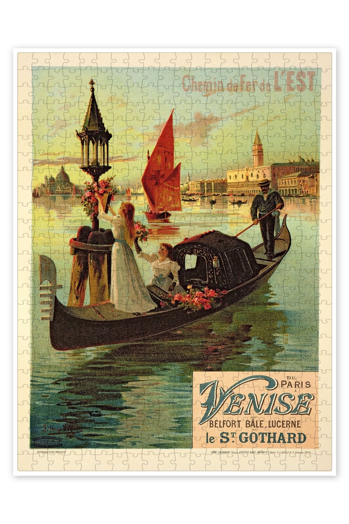 Jeronkarji Paris'ten Venedik'e Doğu Demiryolu 500 Parça Puzzle Yapboz Şehir Manzara Temalı Hobilik