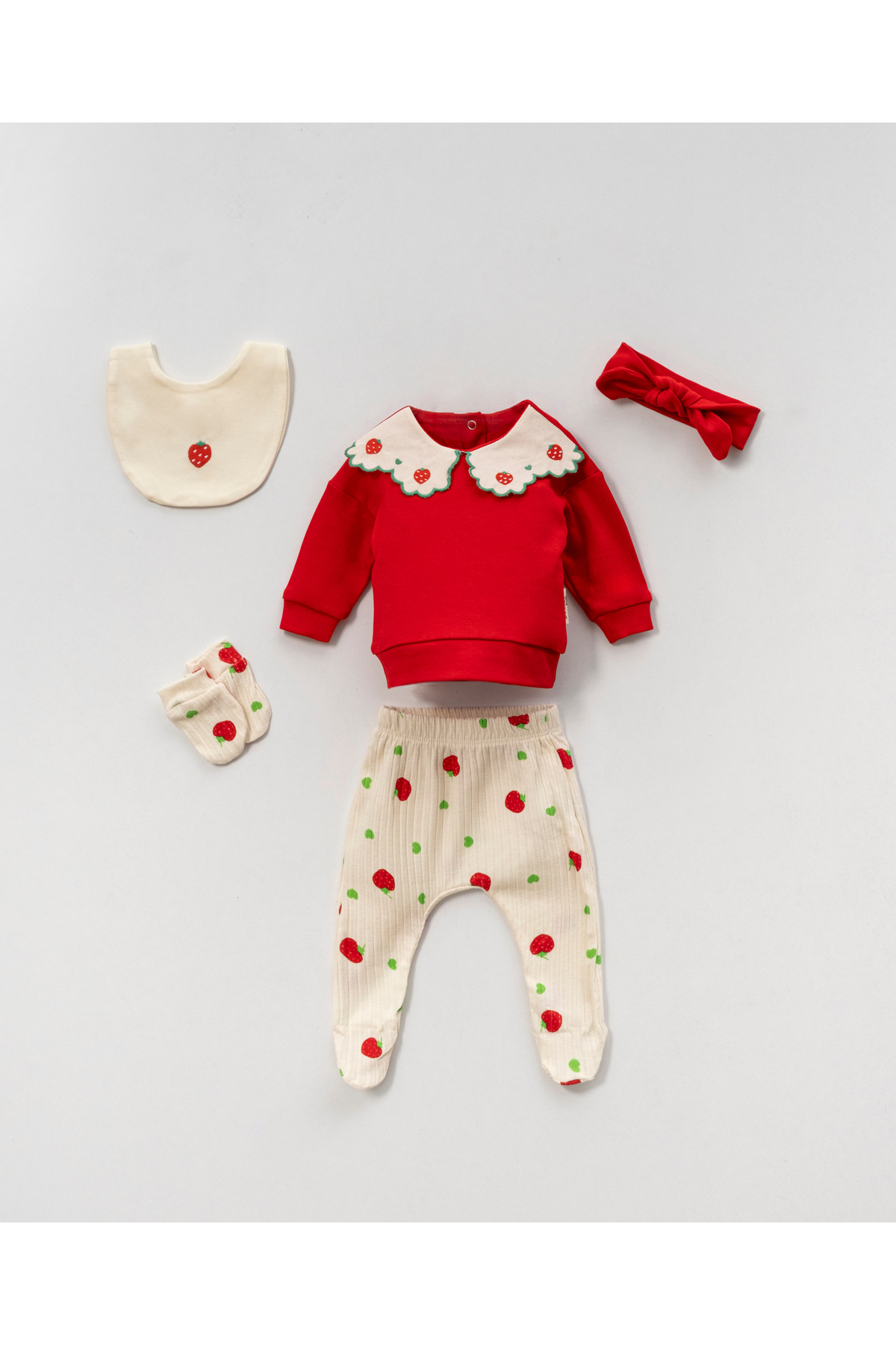 ENİA BABY Kız Bebek Yenidoğan Organik Hastane Çıkış Seti fotoğrafı 2 (önizleme)