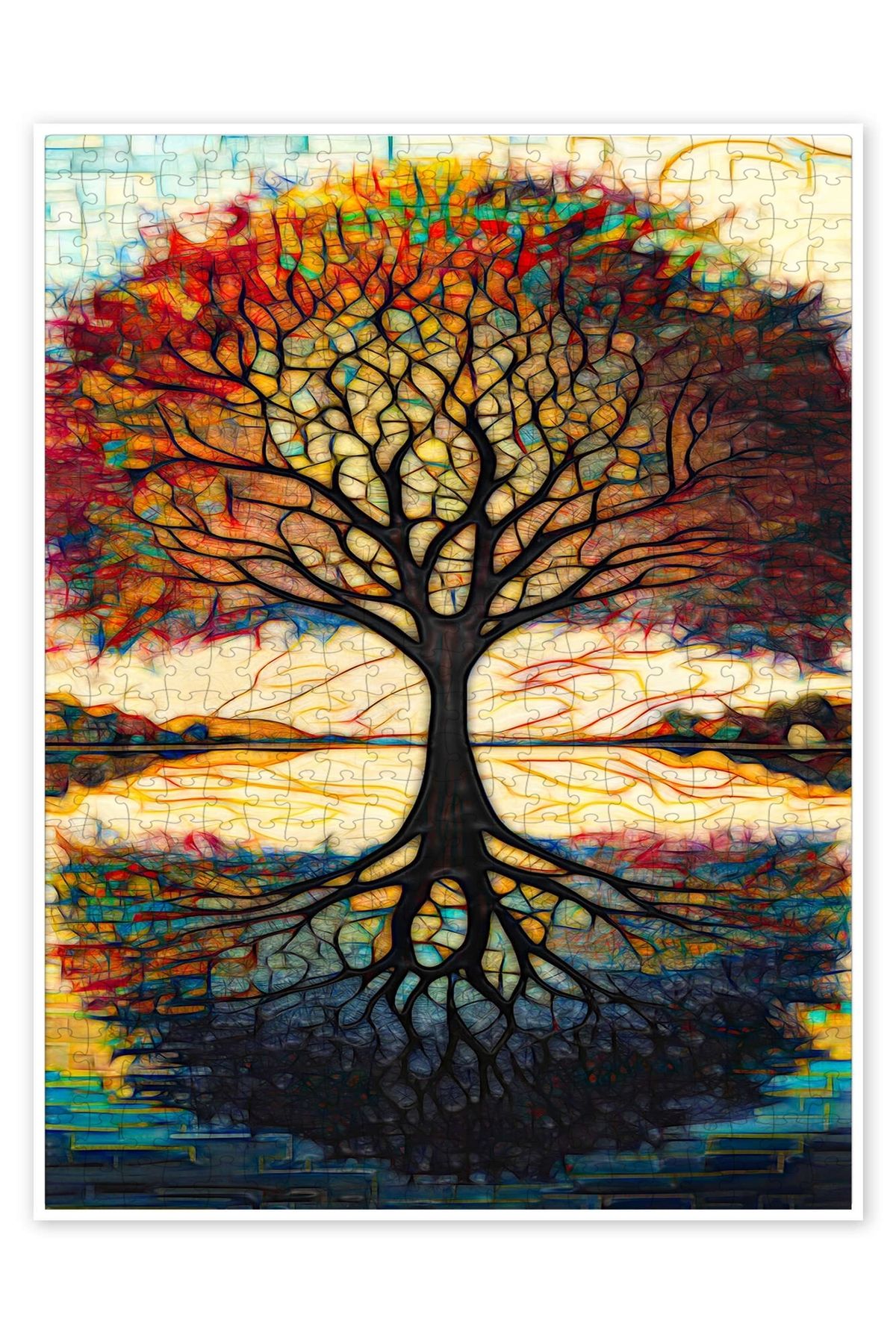 Jeronkarji Dünya ve Gökyüzü 500 Parça Puzzle Yapboz Bohem Soyut Sanat Temalı