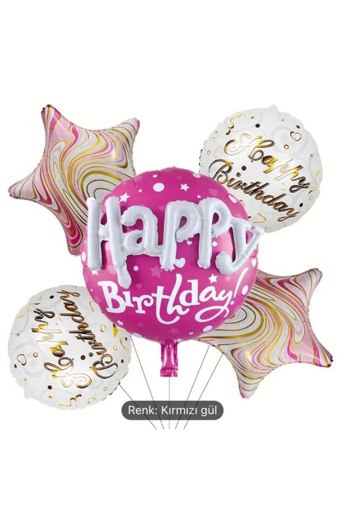 KARNAVAL DÜNYASI pembe tonlarında iyi ki doğdun yazılı doğum günü balon seti, folyo balon