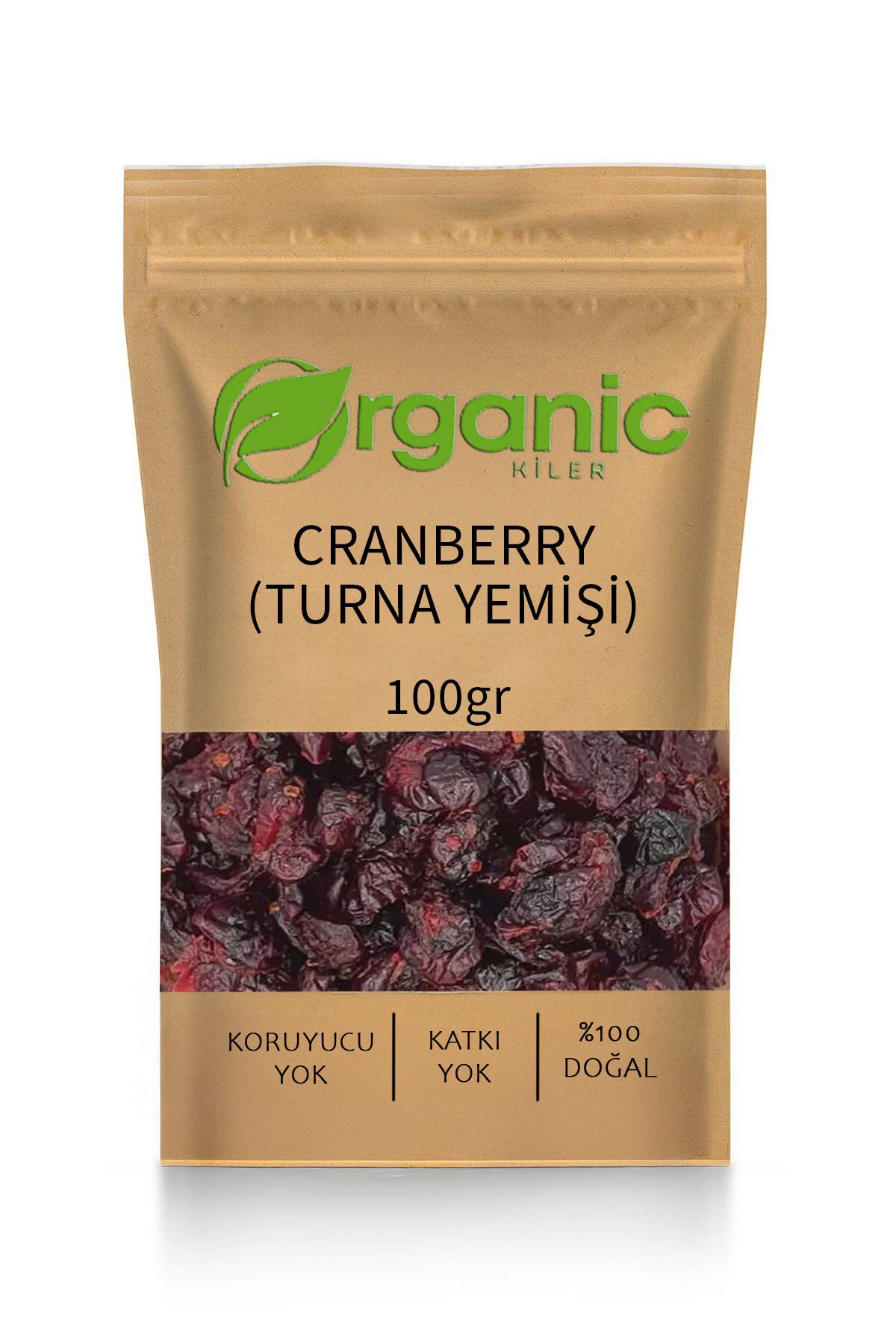 Organic Kiler Doğal Katkısız Turna Yemişi ( Cranberry ) 100 gr | Antioksidan Zengin Kurutulmuş Meyve