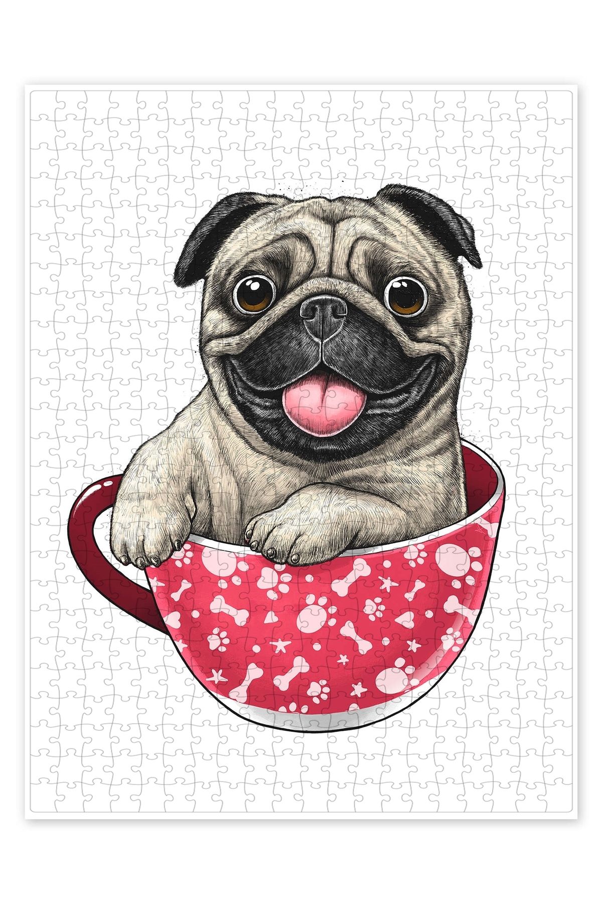 Jeronkarji Kahve Pug 500 Parça Puzzle Yapboz Mutfak Temalı Yetişkinler için