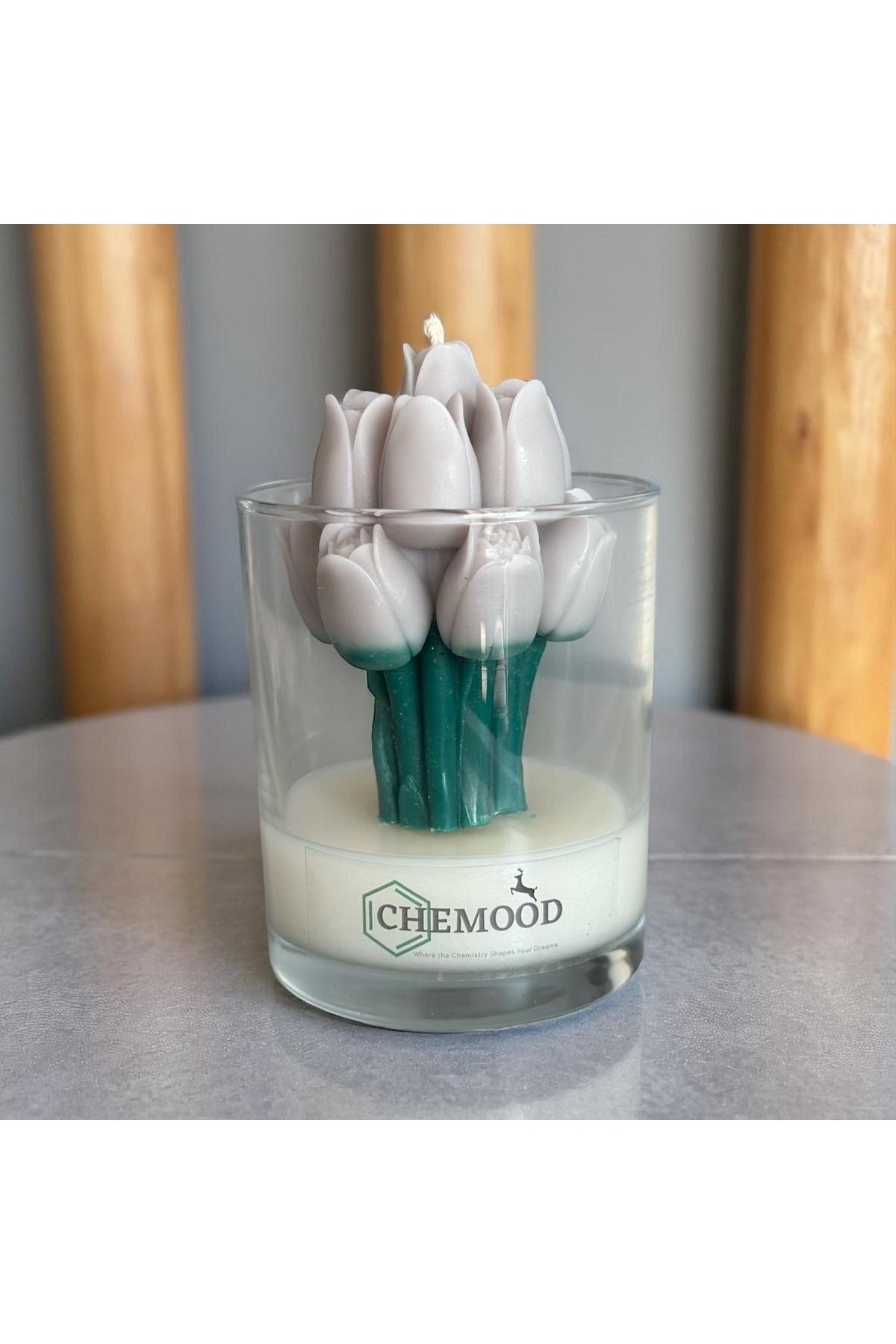 CHEMOOD Lale Model Buket Mum, Dekoratif Bardakta, Hediyelik
