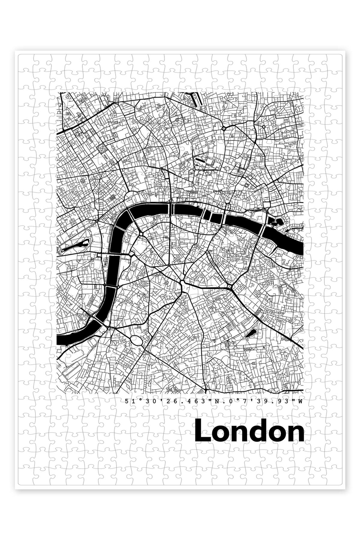 Jeronkarji Londra Şehir Haritası III 500 Parça Puzzle Yapboz Şehir Manzara Temalı Hobilik