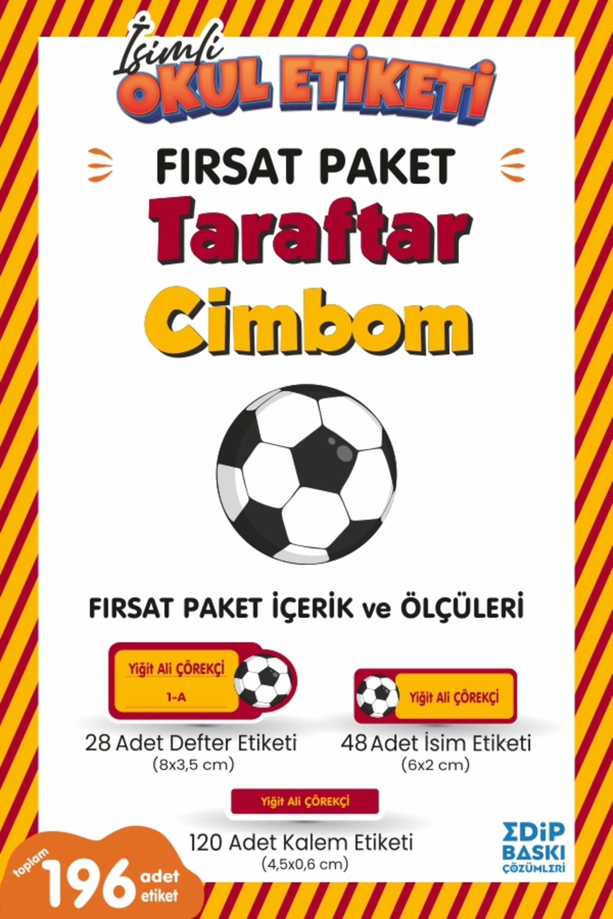 EDİP BASKI MERKEZİ İsimli okul etiketi Taraftar Yavru ASLAN Defter, kitap ve kalem etiketi FIRSAT Paket