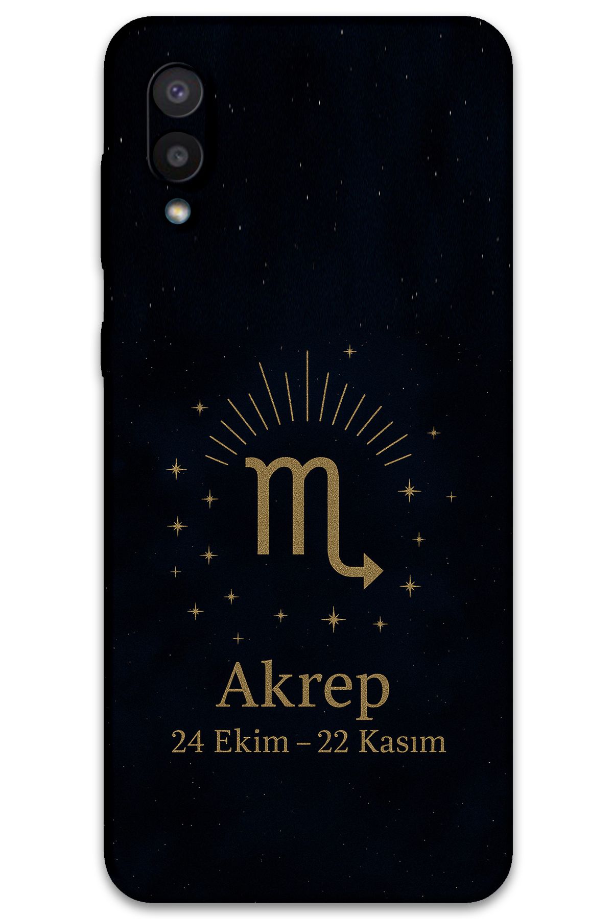 Gramaphone Galaxy A02 Uyumlu Akrep Burcu Desenli Telefon Kılıfı + Ekran Koruyucu - 5775
