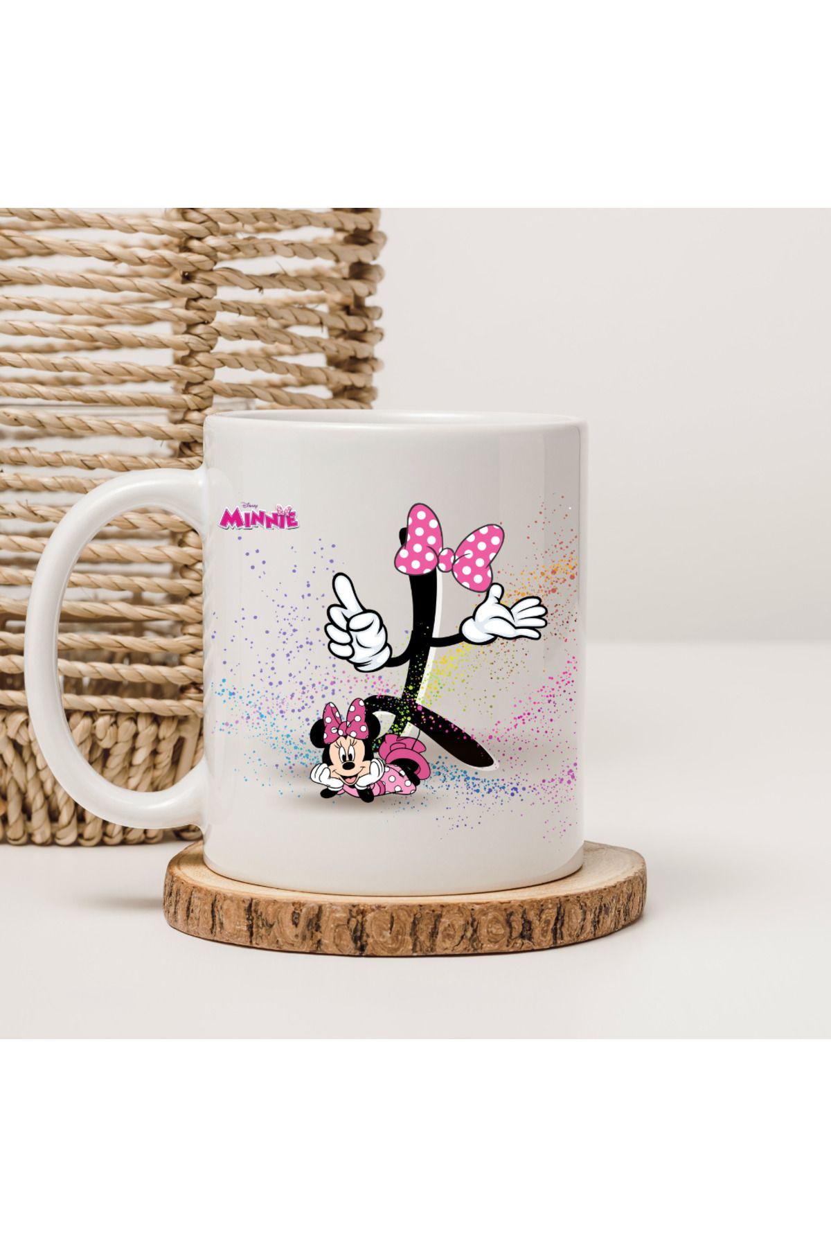BRKDESING MİNNİE (L) HARFLİ BASKILI KUPA BARDAK