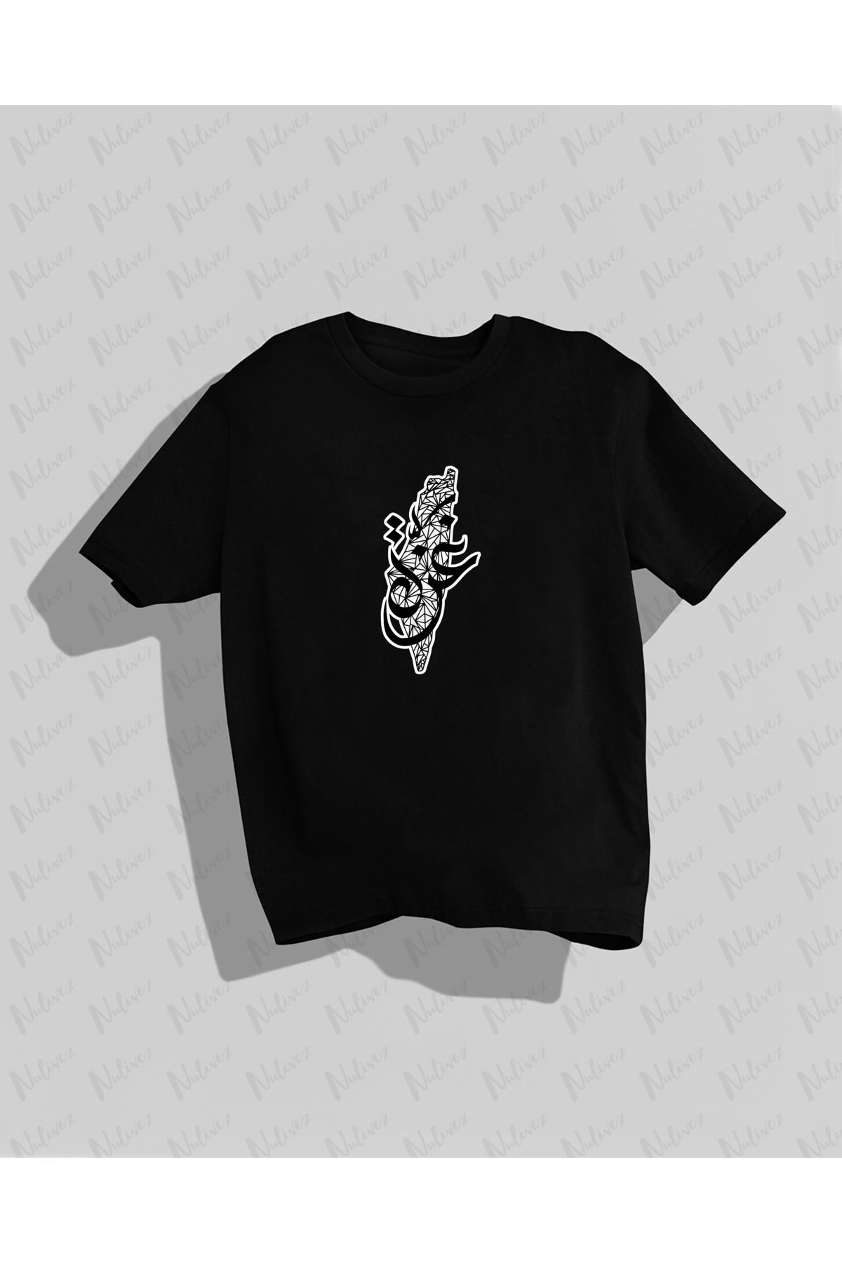 Nulivez Gazze Yazısı Baskılı Yüksek Kalite Kompakt Unisex Oversize T-Shirt