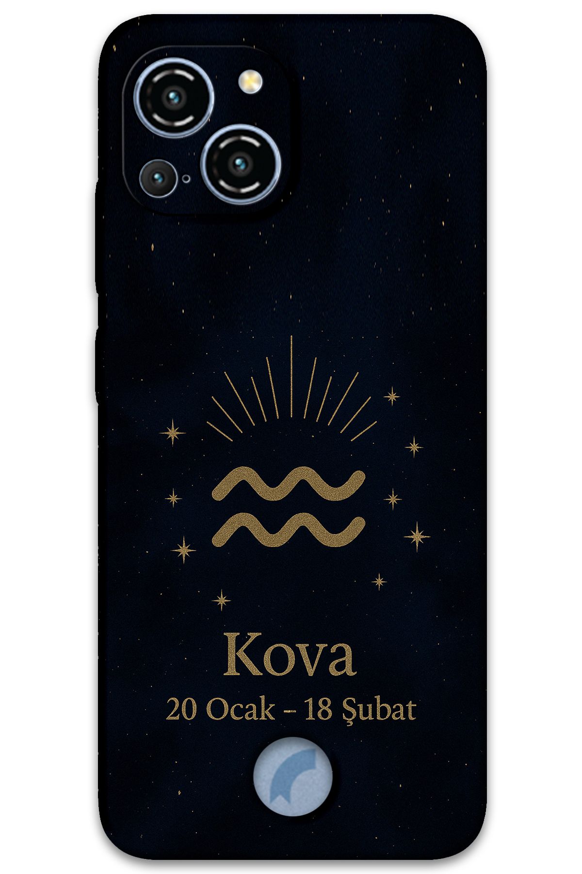 Gramaphone Reeder S23 Pro Max Uyumlu Kova Burcu Desenli Telefon Kılıfı + Ekran Koruyucu - 5778
