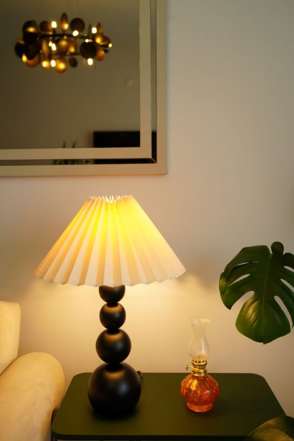 retro home design Dört Top Siyah Ayaklı Umbrella Model Kumaş Şapkalı Dekoratif Yatak Odası Salon Abajur