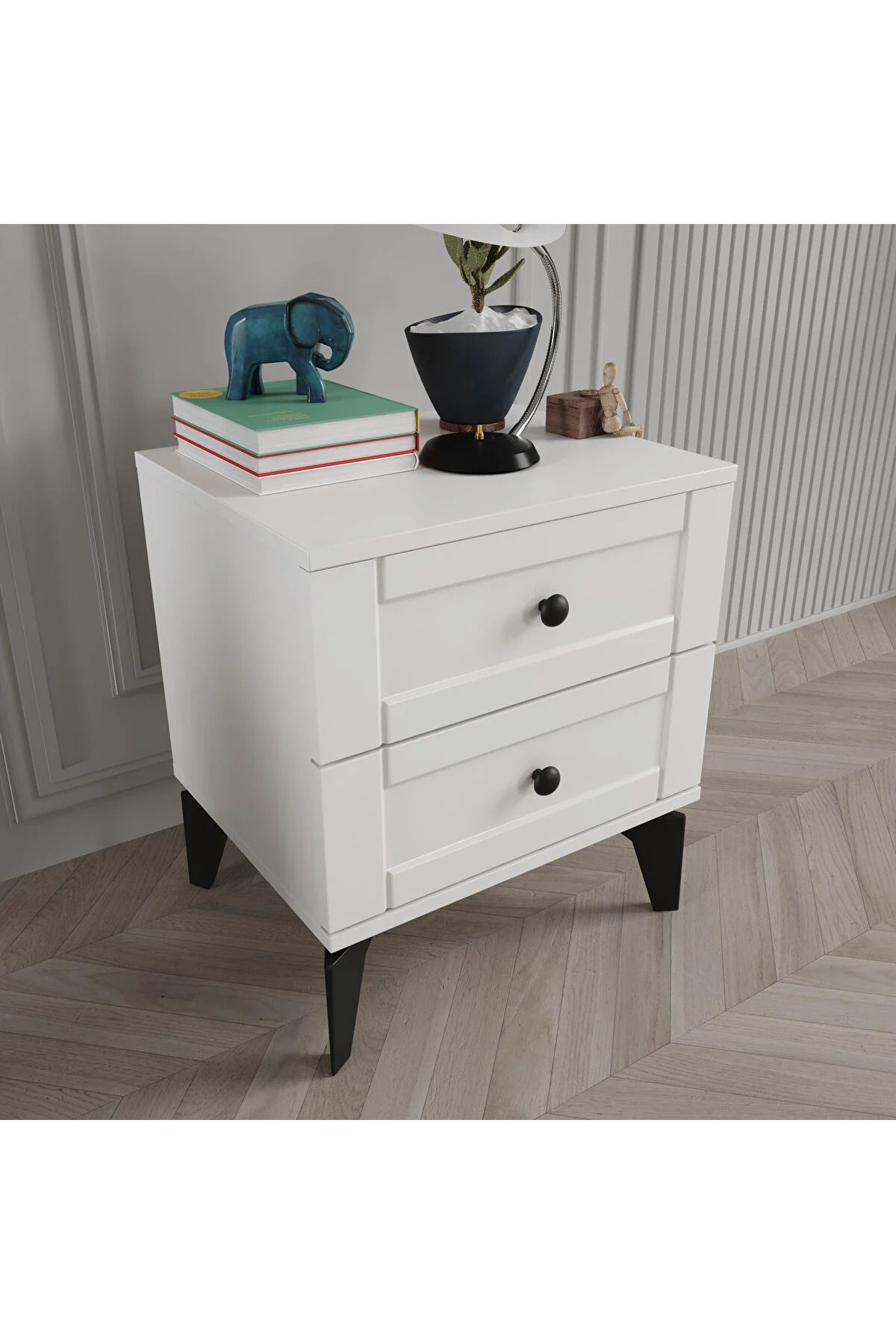 MOBİL VİA Dali Beyaz Komodin Tamamı Mdf