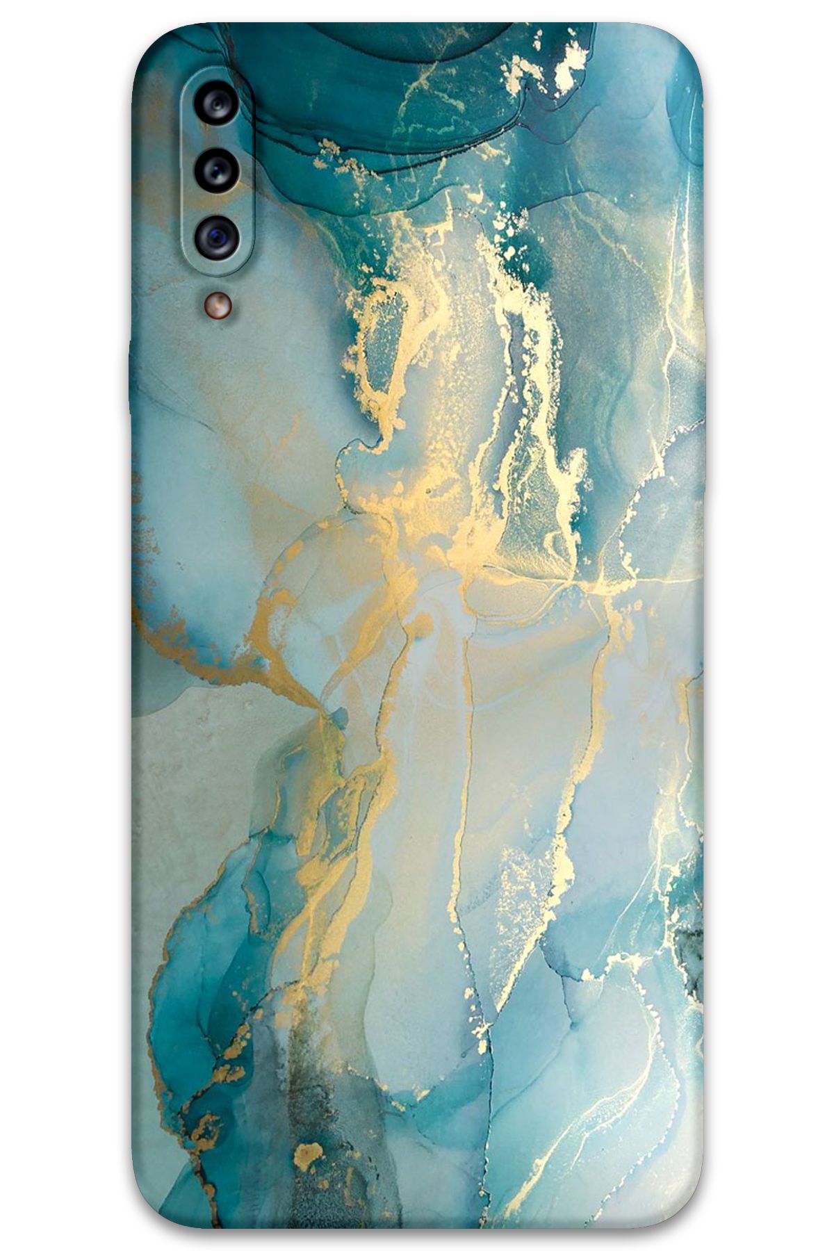 Gramaphone Galaxy A20s Uyumlu Mermer Desenli Telefon Kılıfı + Ekran Koruyucu - 5814