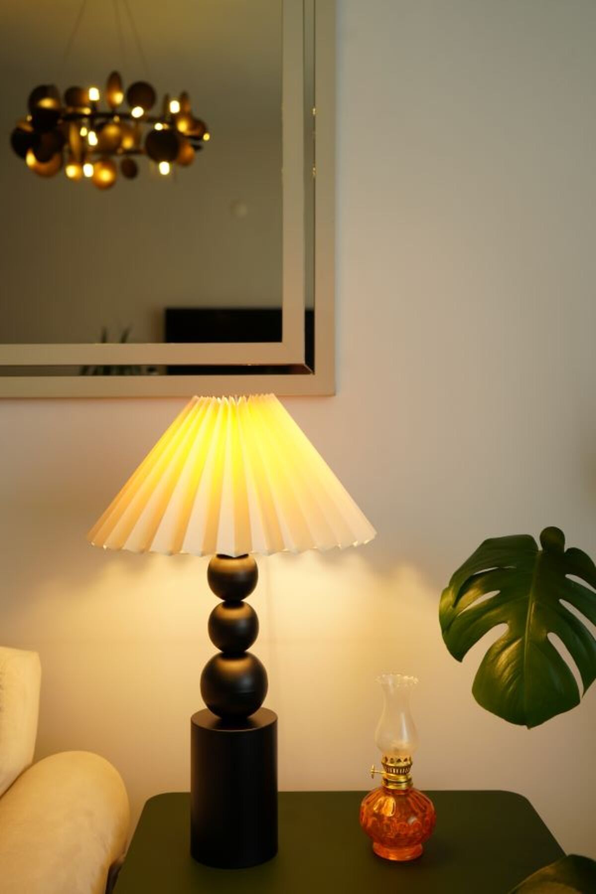 retro home design Üç Top Siyah Ayaklı Umbrella Model Kumaş Şapkalı Dekoratif Yatak Odası Salon Abajur