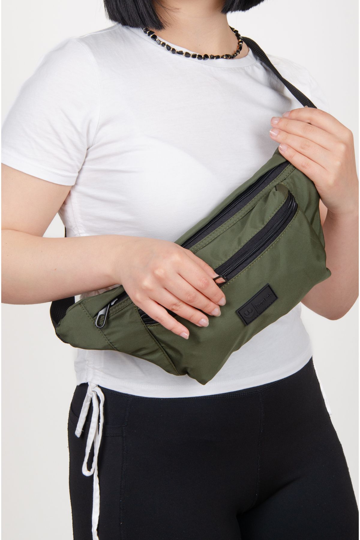 KAFF Haki Suya Dayanıklı Kumaş Unisex Bodybag Çapraz Omuz Çantası -1045