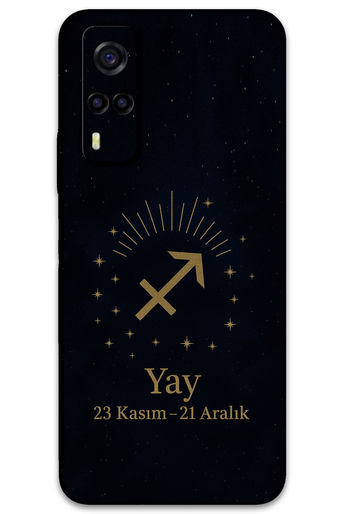 Gramaphone Vivo Y53s Uyumlu Yay Burcu Desenli Telefon Kılıfı + Ekran Koruyucu - 5776