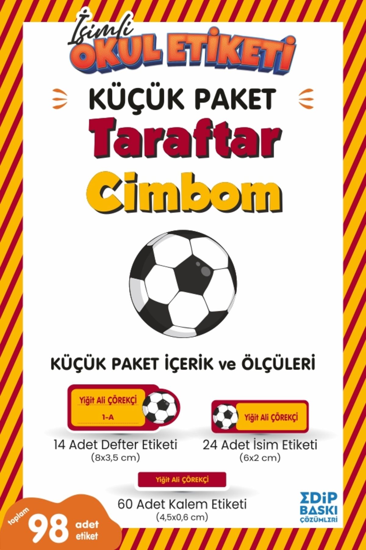 EDİP BASKI MERKEZİ İsimli okul etiketi Taraftar Yavru Aslan Defter, kitap ve kalem etiketi Küçük Paket
