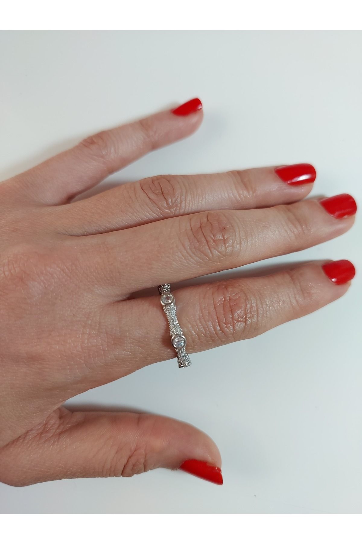 Helys Accessories Asimetrik Detaylı Zirkon Yüzük