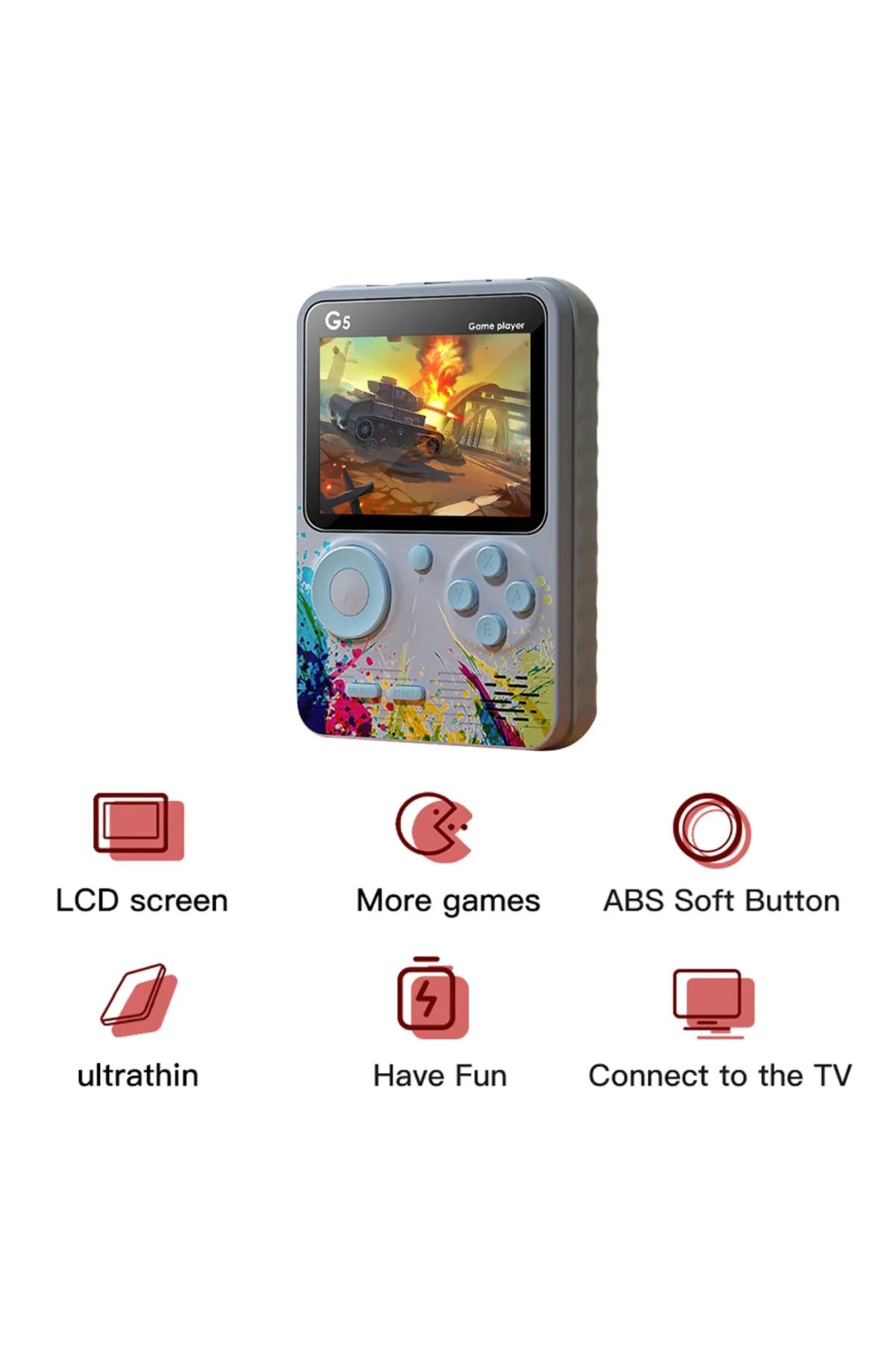 Mmctech G5 Game Box Mini Taşınabilir Oyun Konsolu 500 Oyunlu