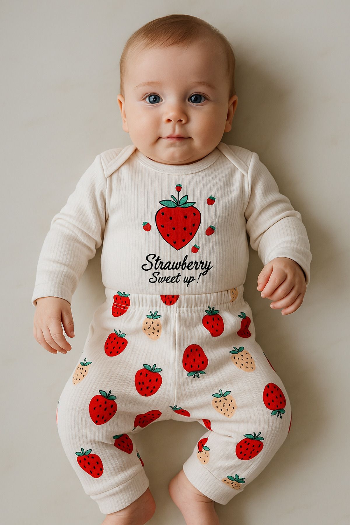 ANNELIESSE BABY Çilek desenli kız bebek takım