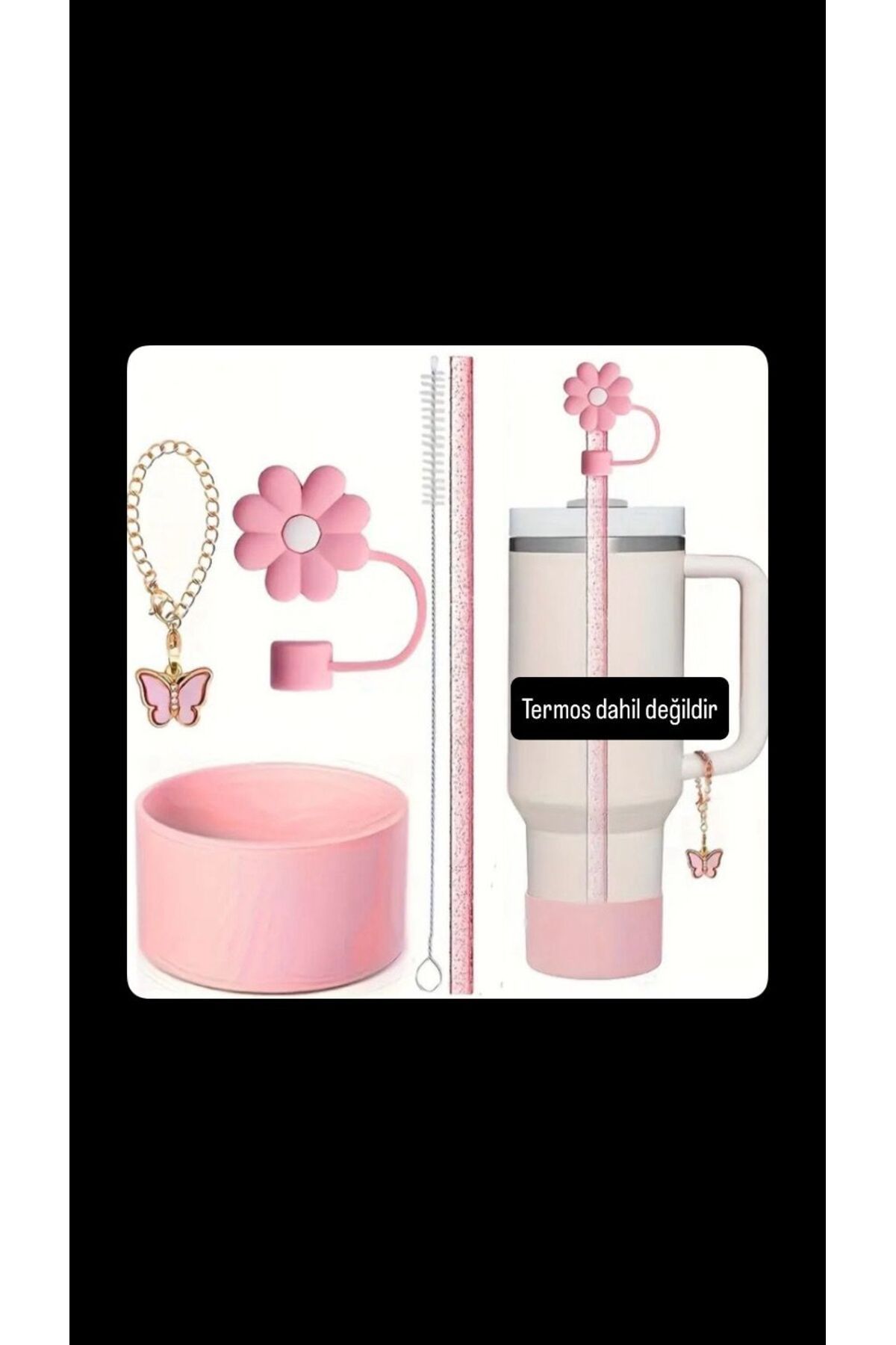 MOD10 Quencher Pipetli Termos 5 li Aksesuar Seti Silikon Taban Koruyucu, Pipet Kapağı, Charm, Pipet Fırça