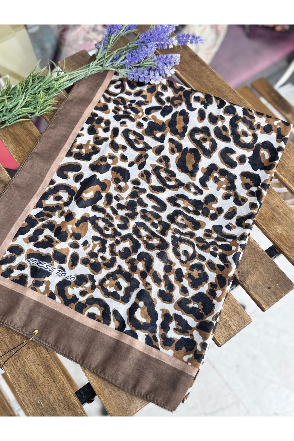 MODA LORESS POLO LEOPAR DESEN SOFT ŞAL