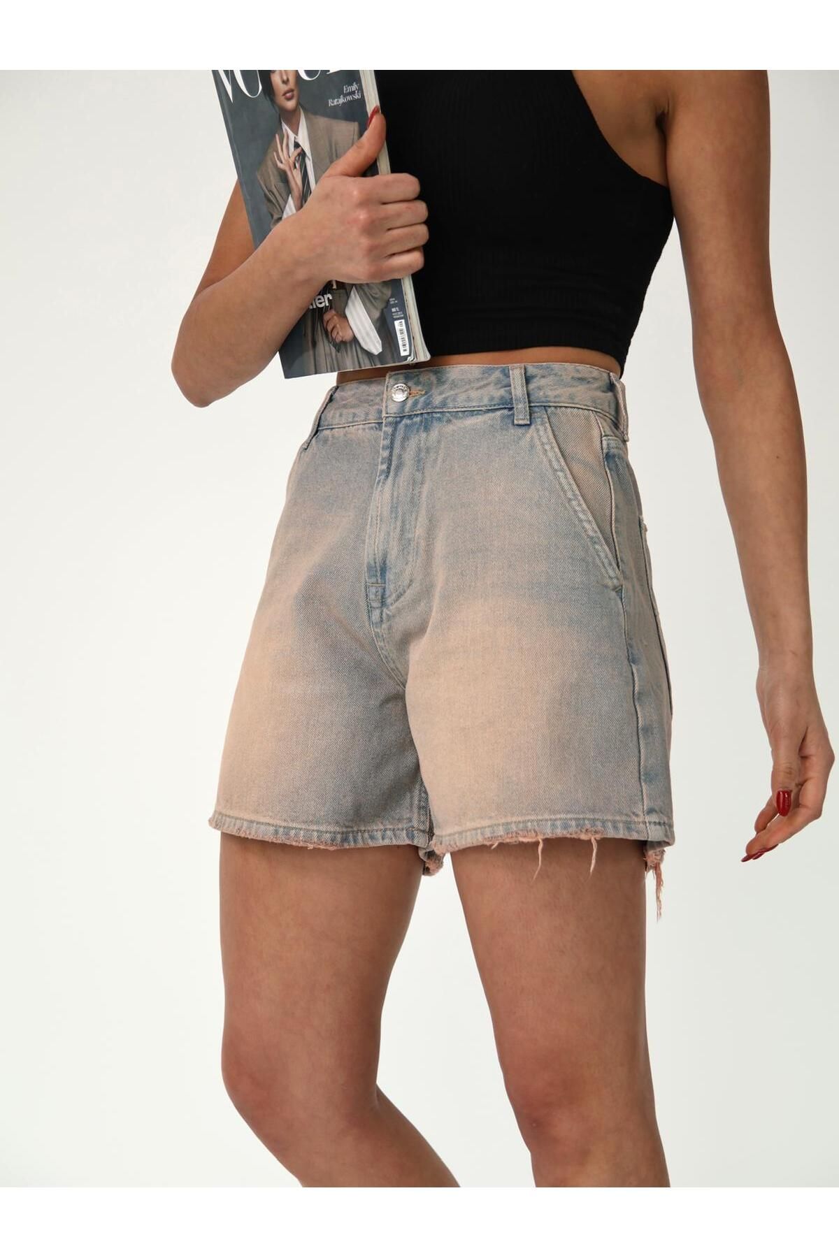 Zeo Basic-Tint Wash Denim Mini Shorts 5
