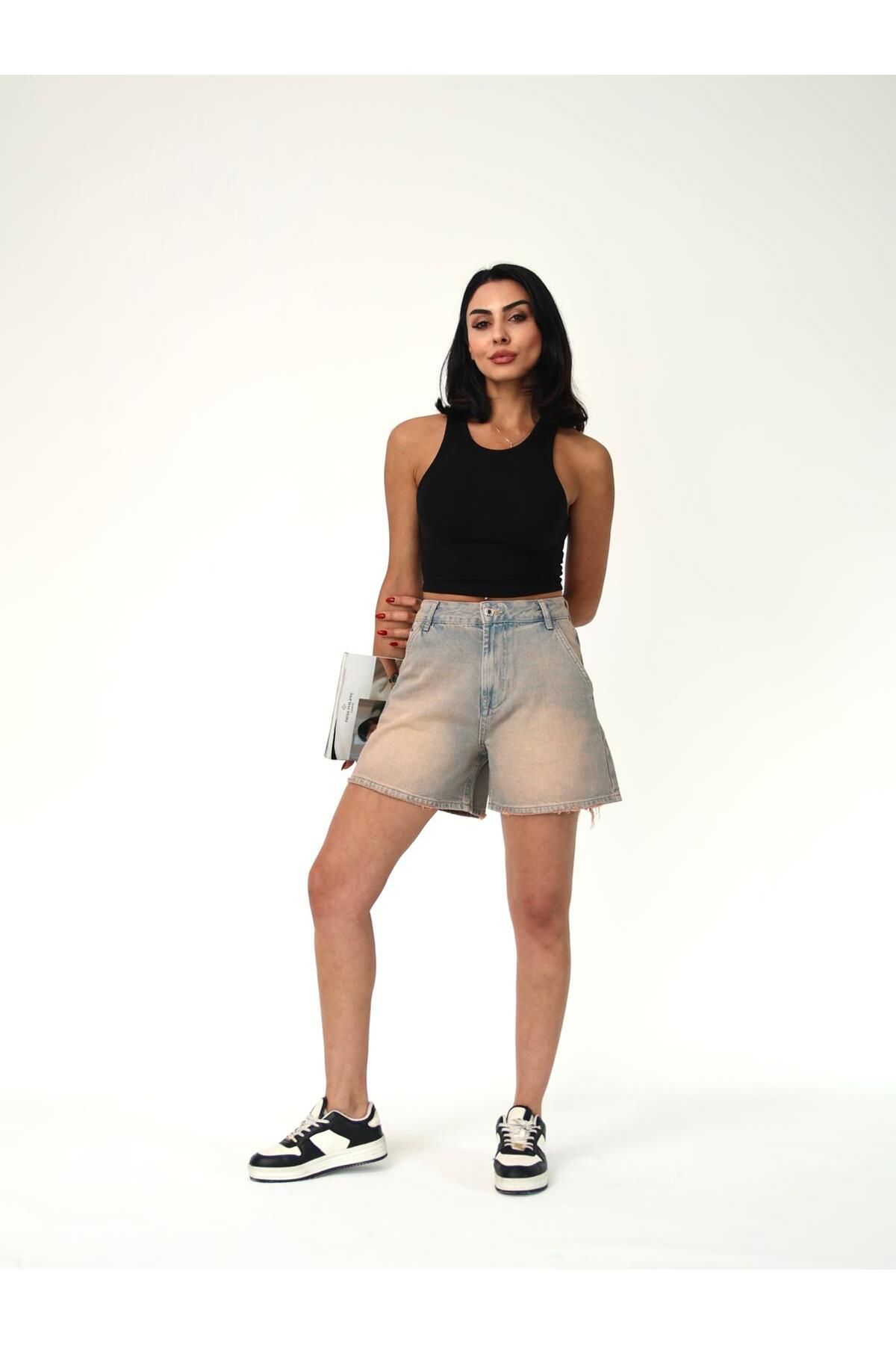 Zeo Basic-Tint Wash Denim Mini Shorts 3