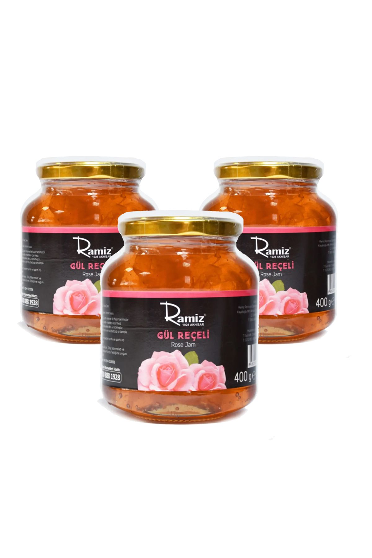 Ramiz 3'lü Doğal Katkısız Gül Reçeli 380 Gr.
