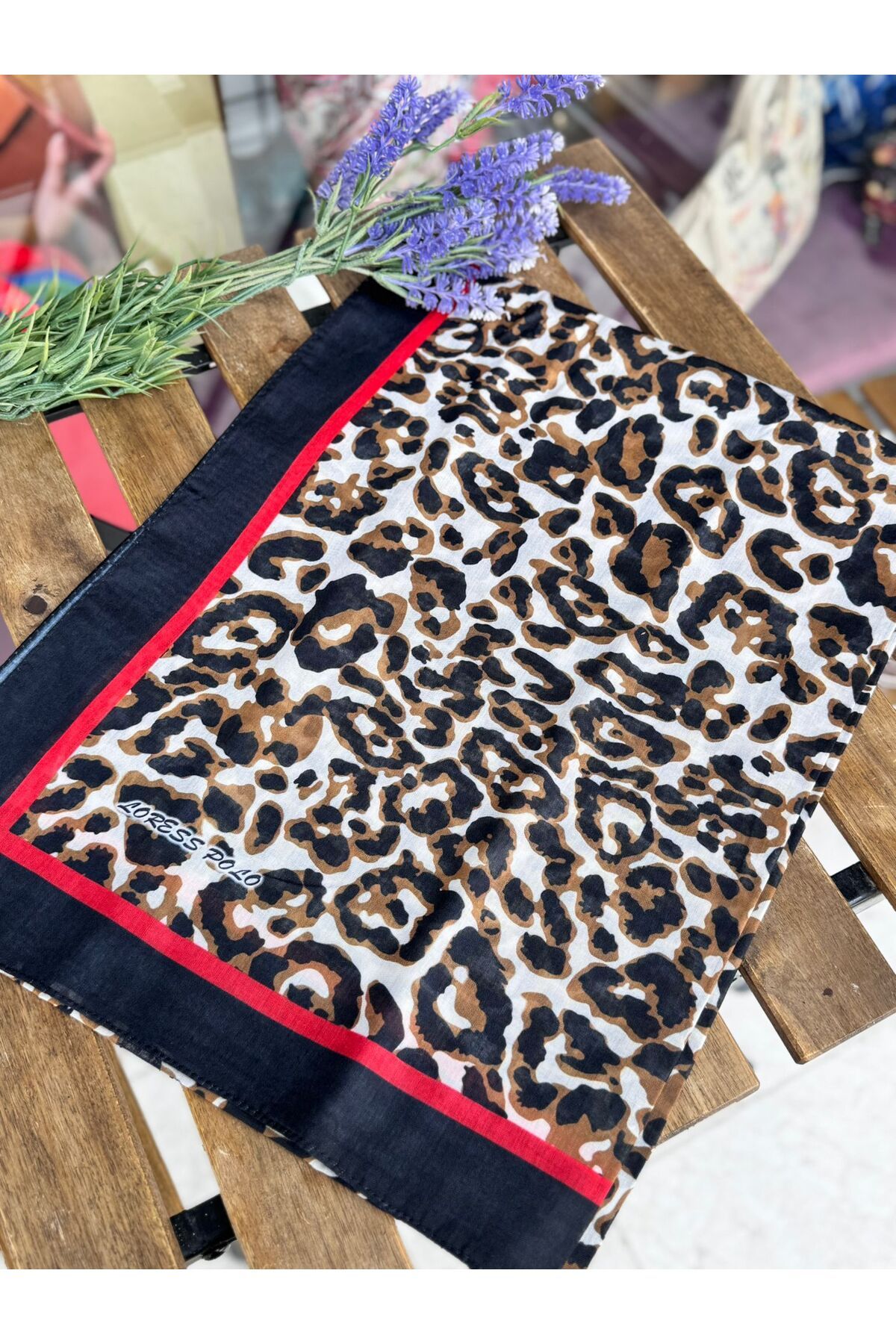 MODA LORESS POLO LEOPAR DESEN SOFT ŞAL