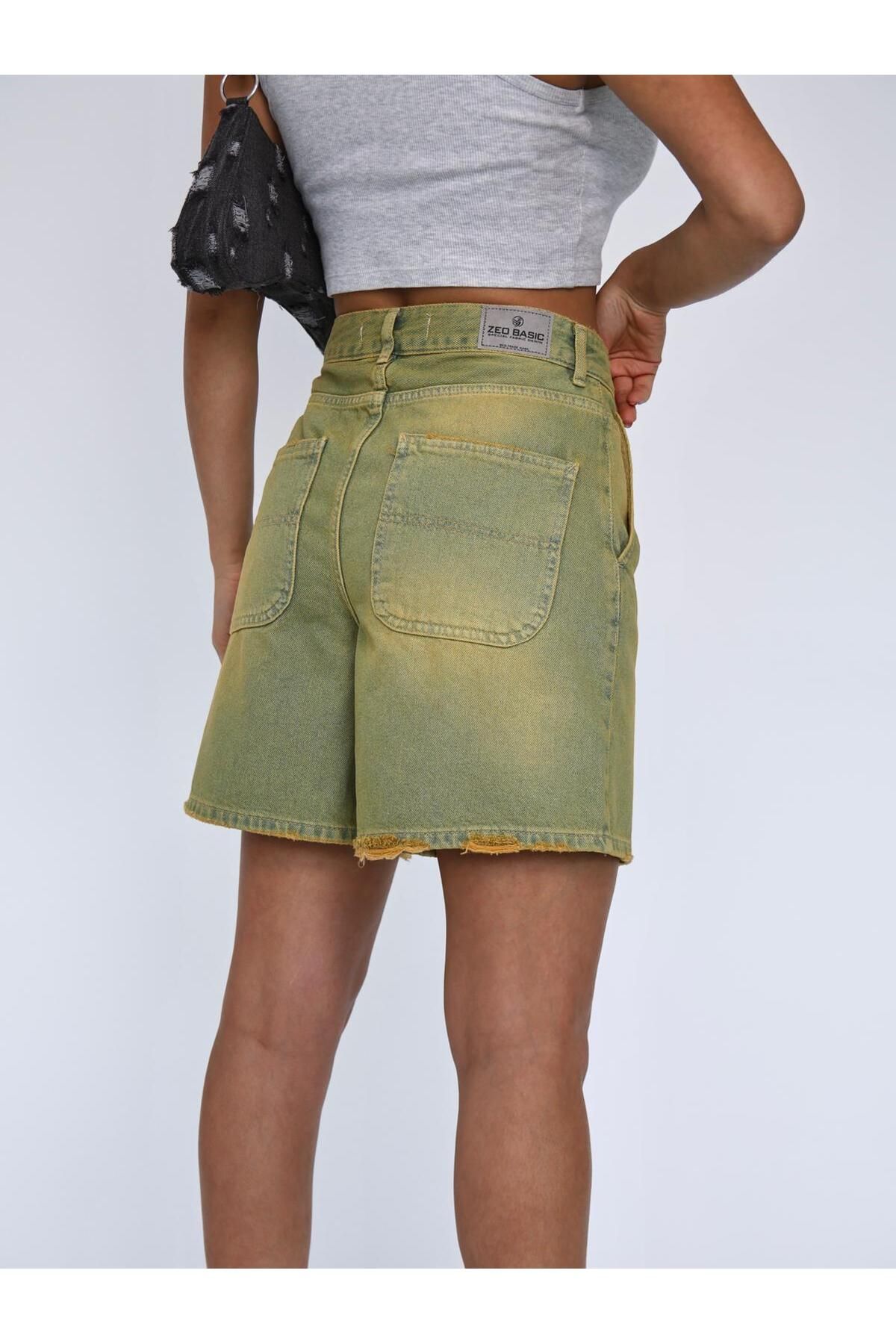 Zeo Basic-Tint Wash Denim Mini Shorts 6
